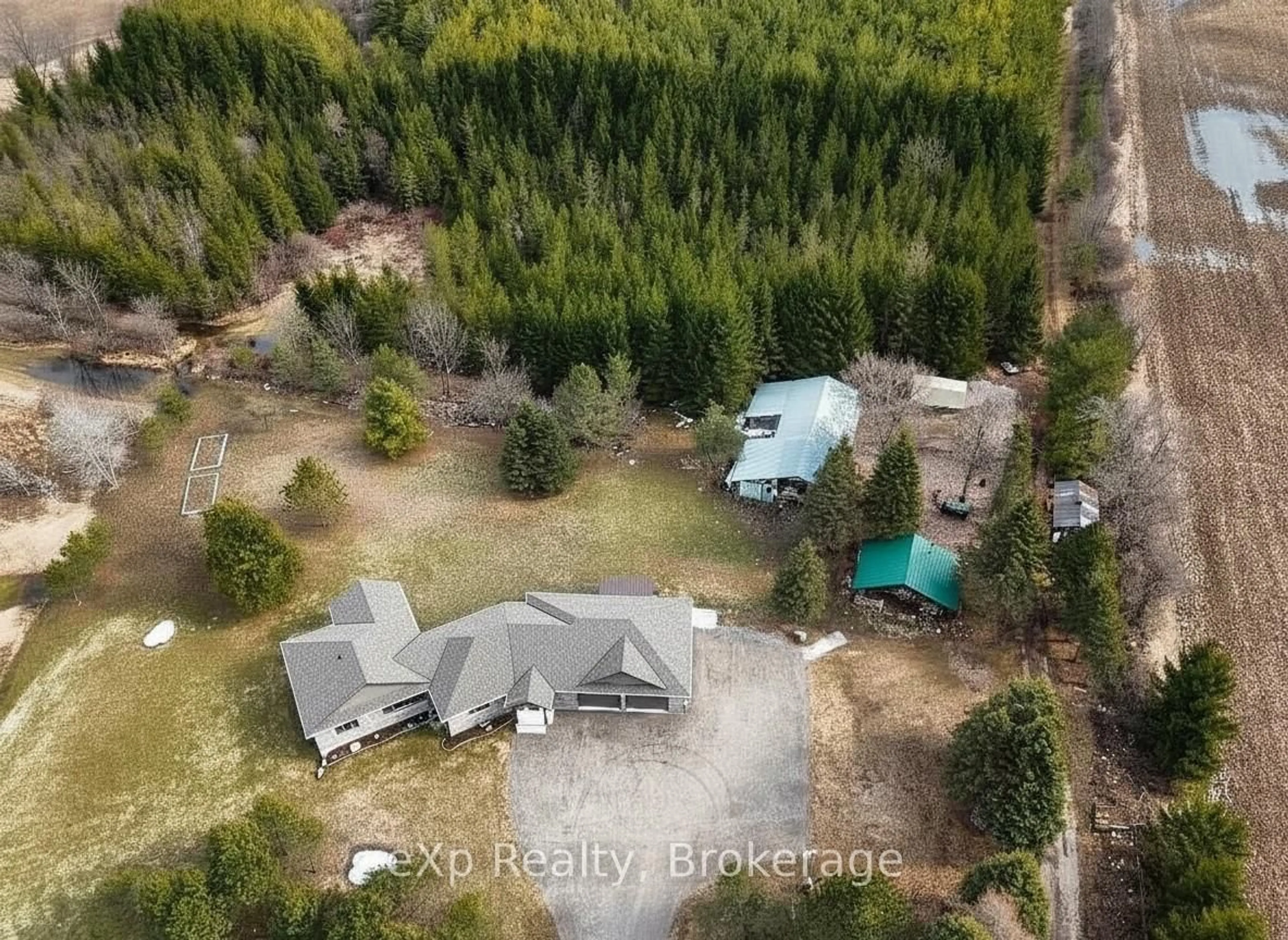 A pic from outside/outdoor area/front of a property/back of a property/a pic from drone, forest/trees view for 541354 14 Concession, West Grey Ontario N0G 1L0
