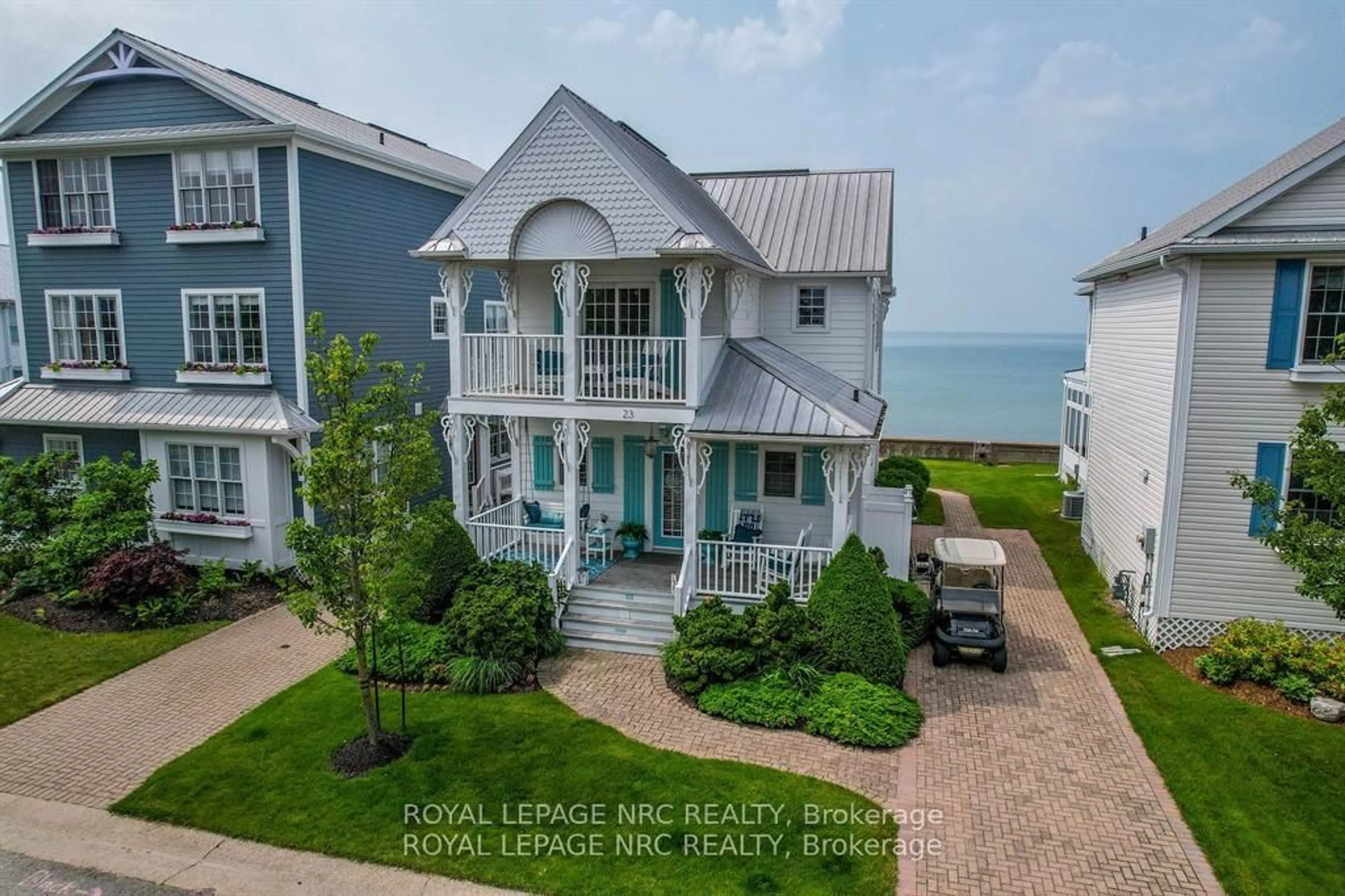 A pic from outside/outdoor area/front of a property/back of a property/a pic from drone, water/lake/river/ocean view for 23 Promenade Way, Fort Erie Ontario L0S 1B0