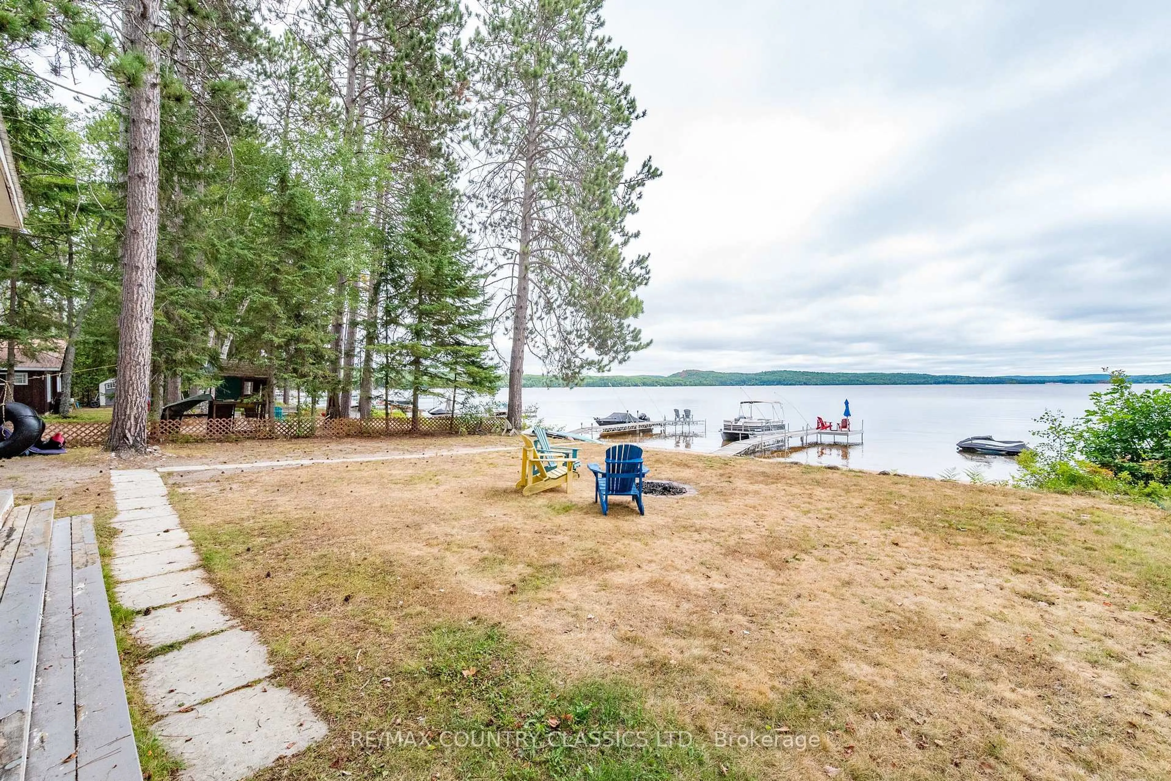 Patio, water/lake/river/ocean view for 1258 Kamaniskeg Lake Rd, Combermere Ontario K0J 1L0