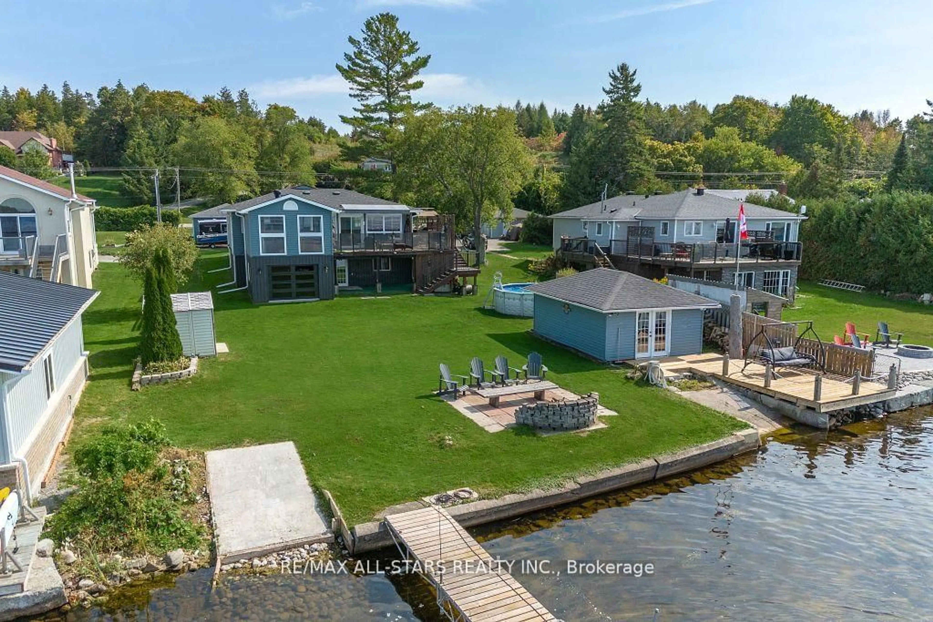 A pic from outside/outdoor area/front of a property/back of a property/a pic from drone, water/lake/river/ocean view for 283 Snug Harbour Rd, Kawartha Lakes Ontario K9V 4R6