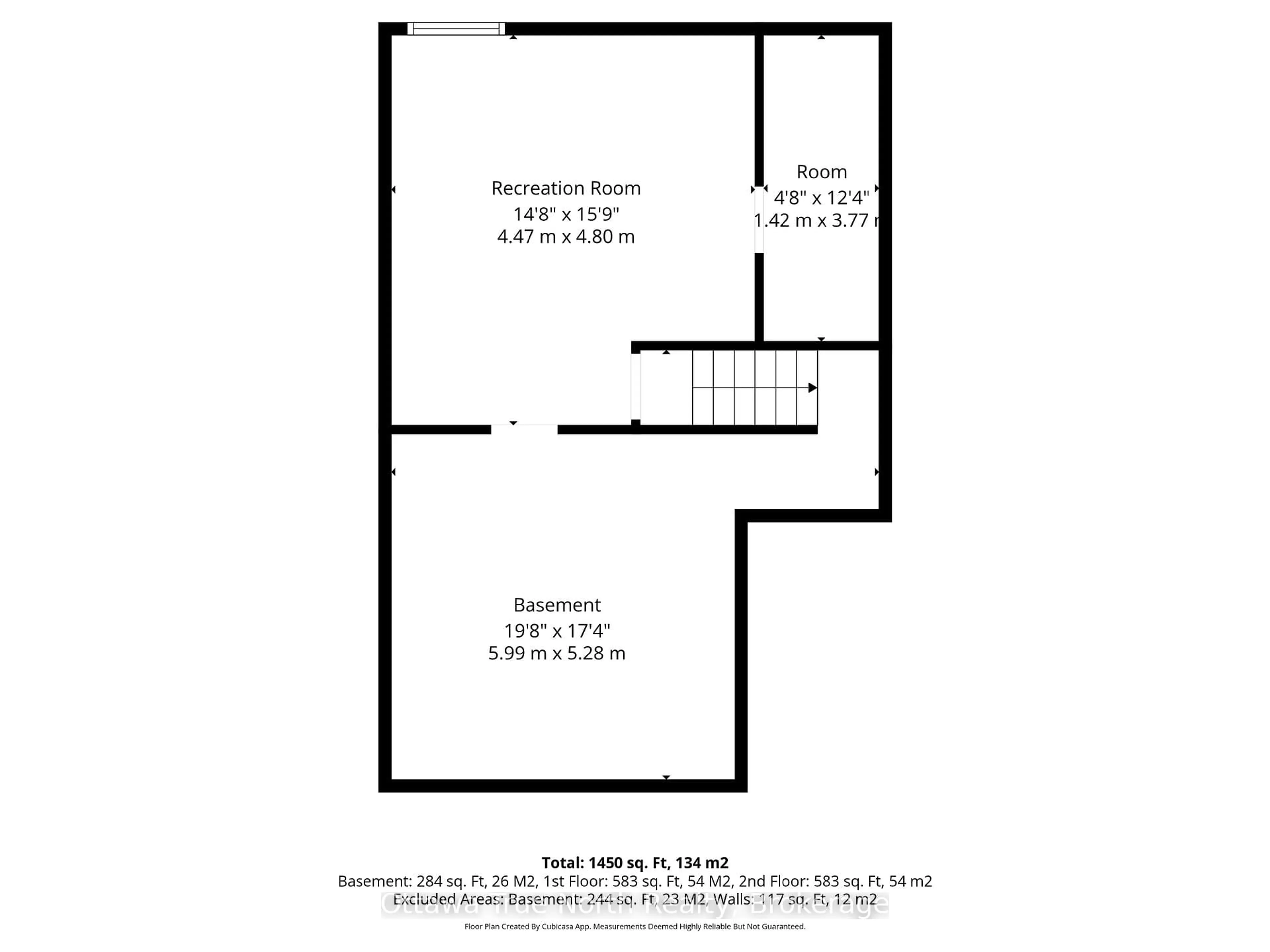 Floor plan for 218 Switzer Ave, Ottawa Ontario K1Z 7H9