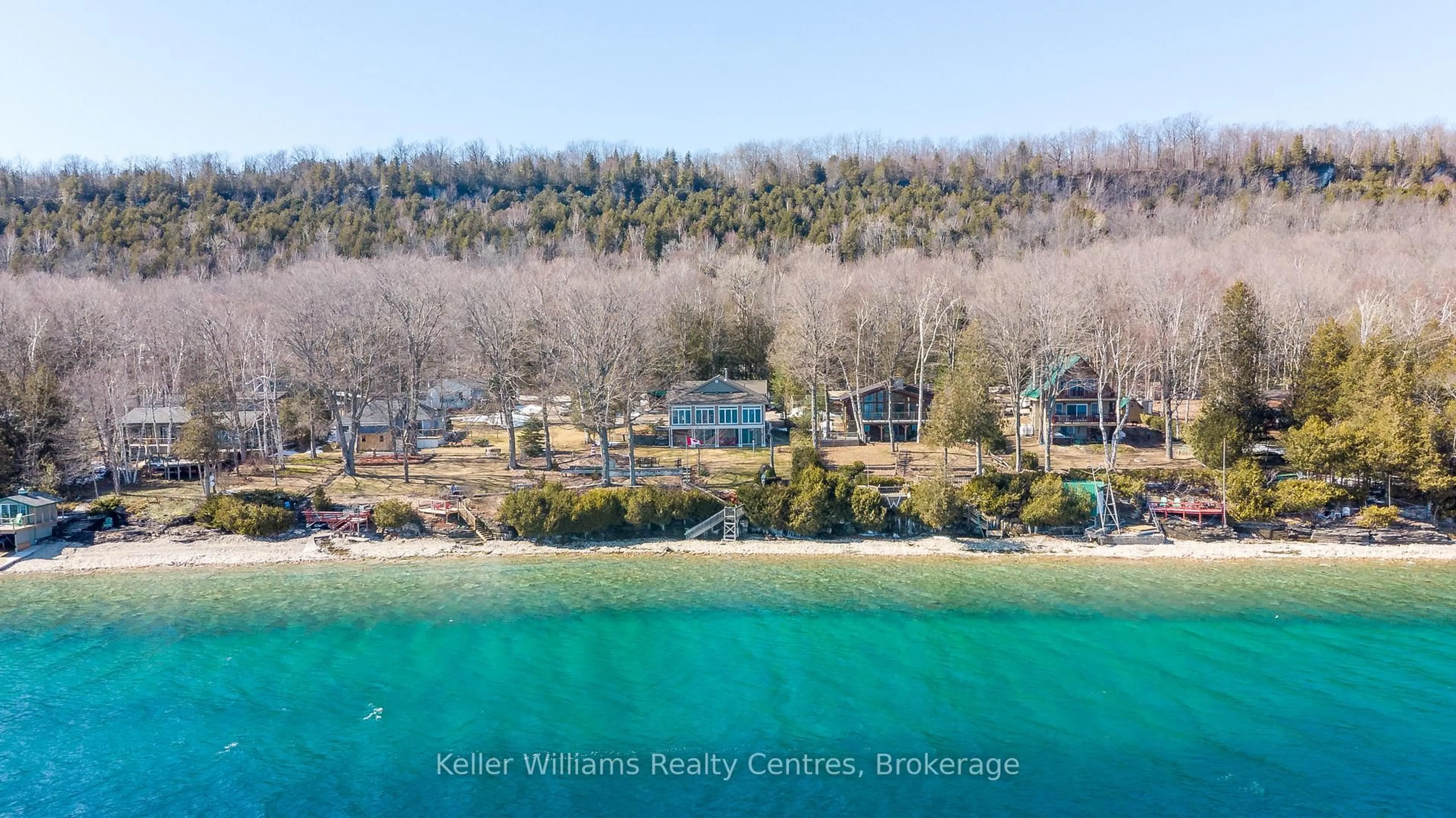 A pic from outside/outdoor area/front of a property/back of a property/a pic from drone, water/lake/river/ocean view for 2 2nd Ave, South Bruce Peninsula Ontario N0H 2T0