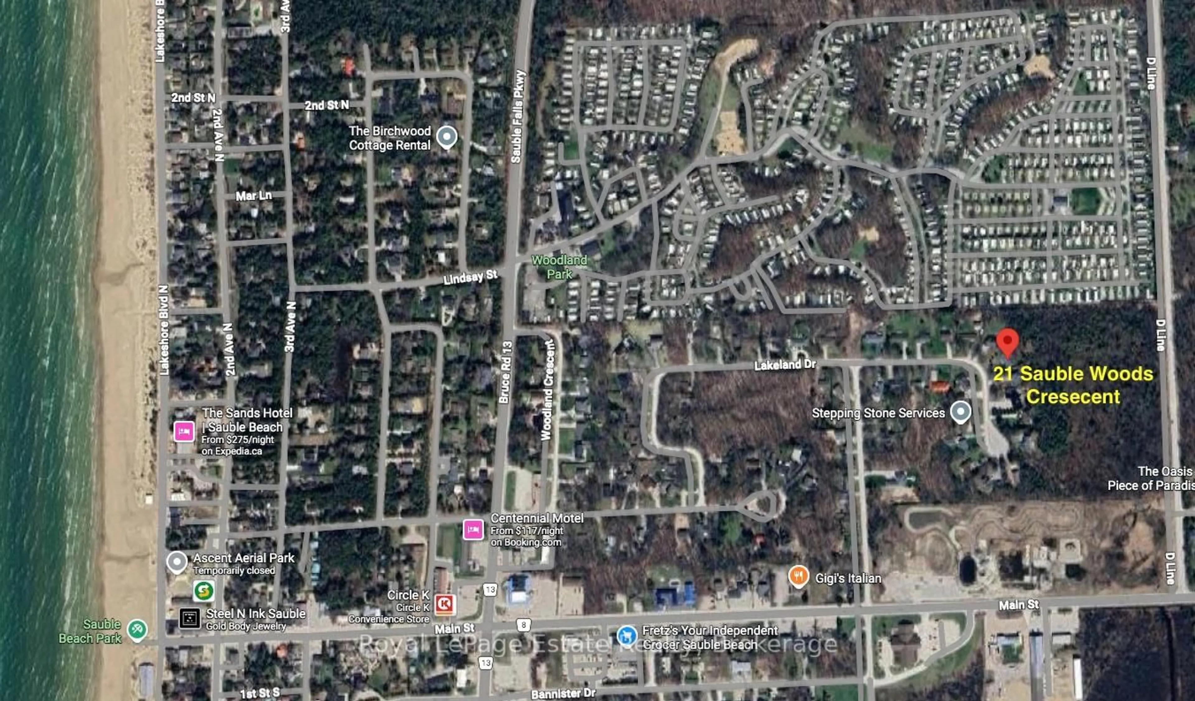 Picture of a map for 21 Sauble Woods Cres, South Bruce Peninsula Ontario N0H 2G0