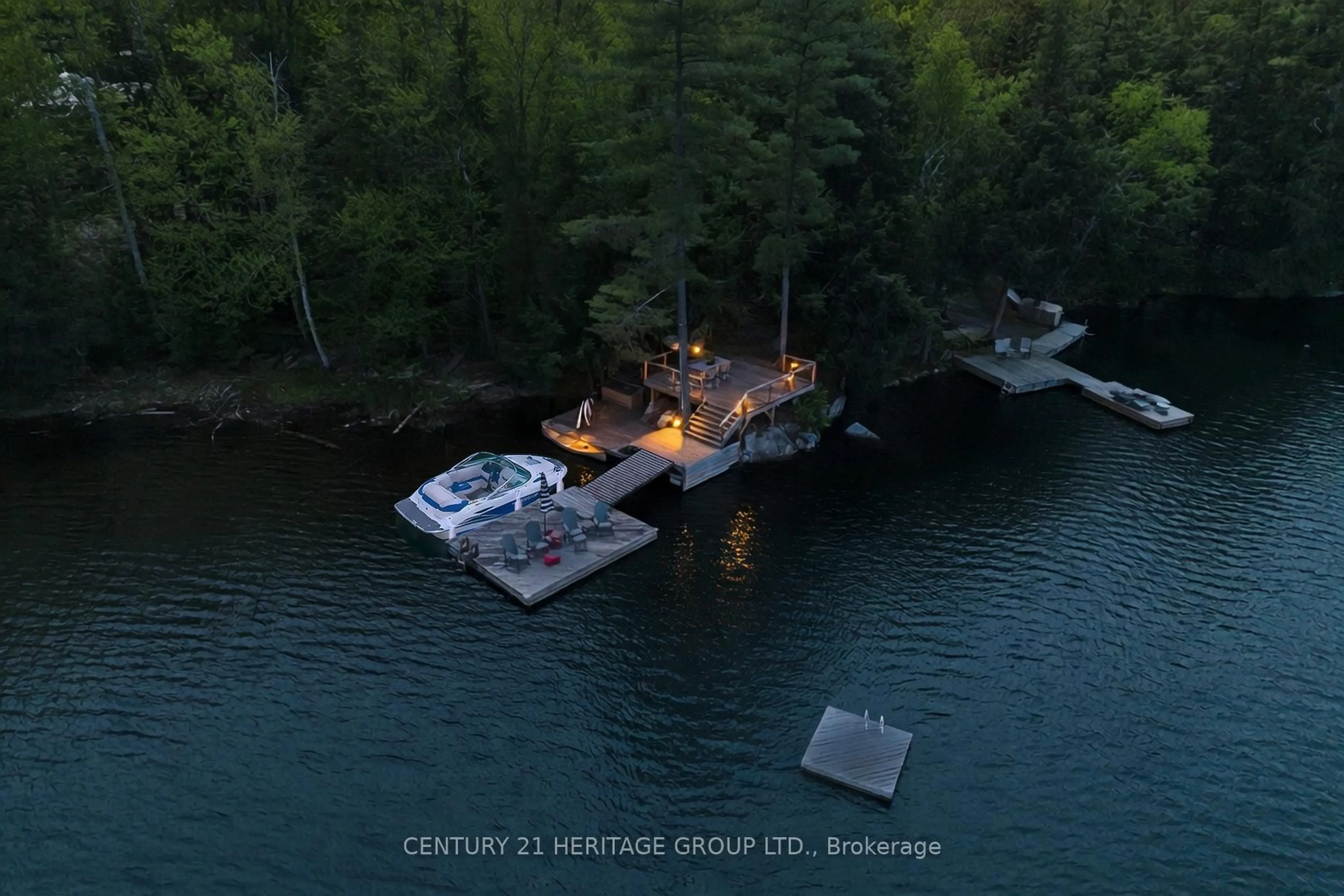 A pic from outside/outdoor area/front of a property/back of a property/a pic from drone, water/lake/river/ocean view for 46 Goddard Cres, Seguin Ontario P2A 0B2