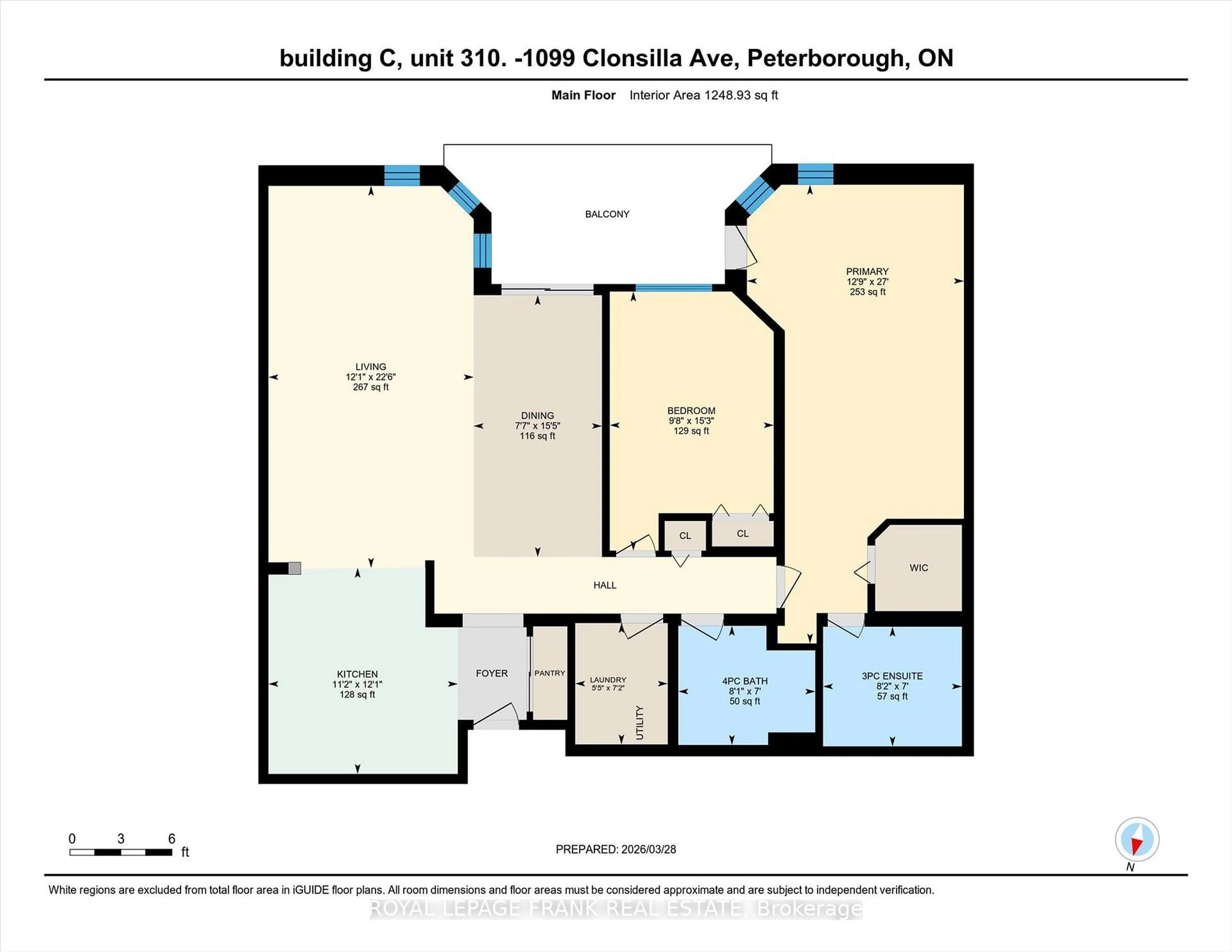 Floor plan for 1099 Clonsilla Ave #Bldg C #310, Peterborough Ontario K9J 8L8