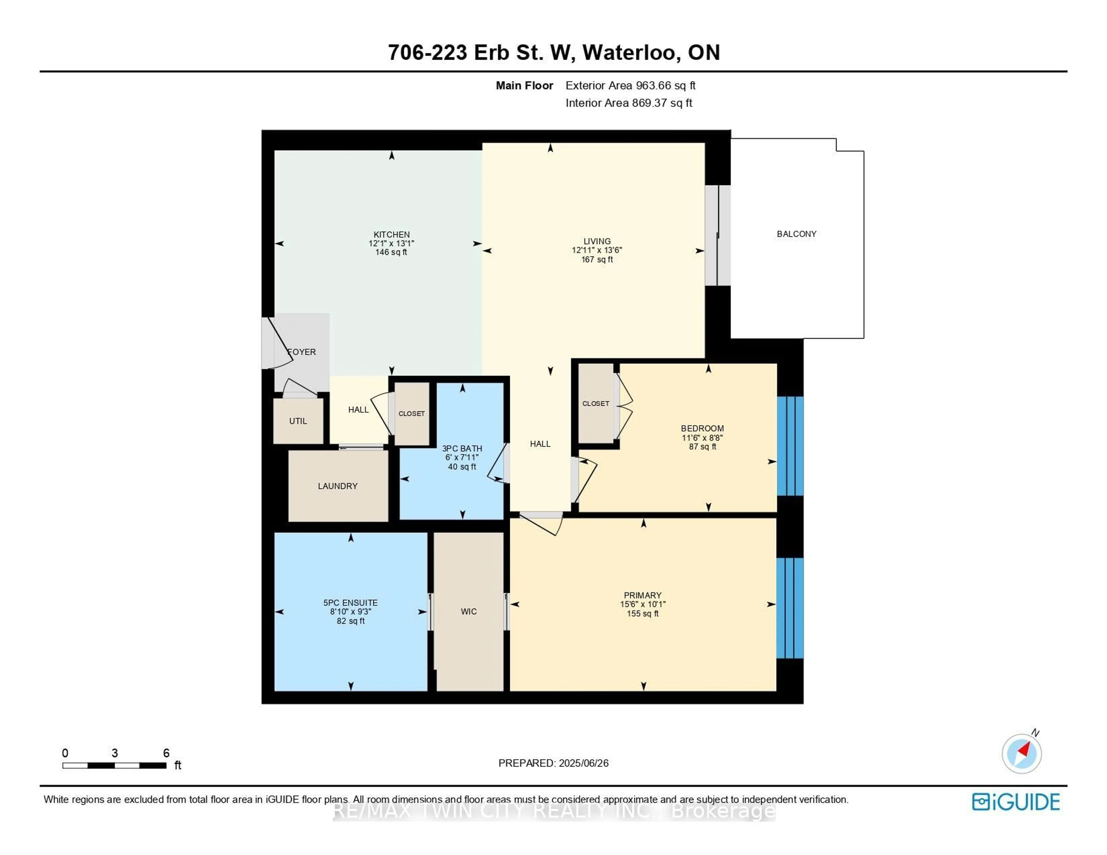 Floor plan for 223 Erb St #704, Waterloo Ontario N2L 0B3