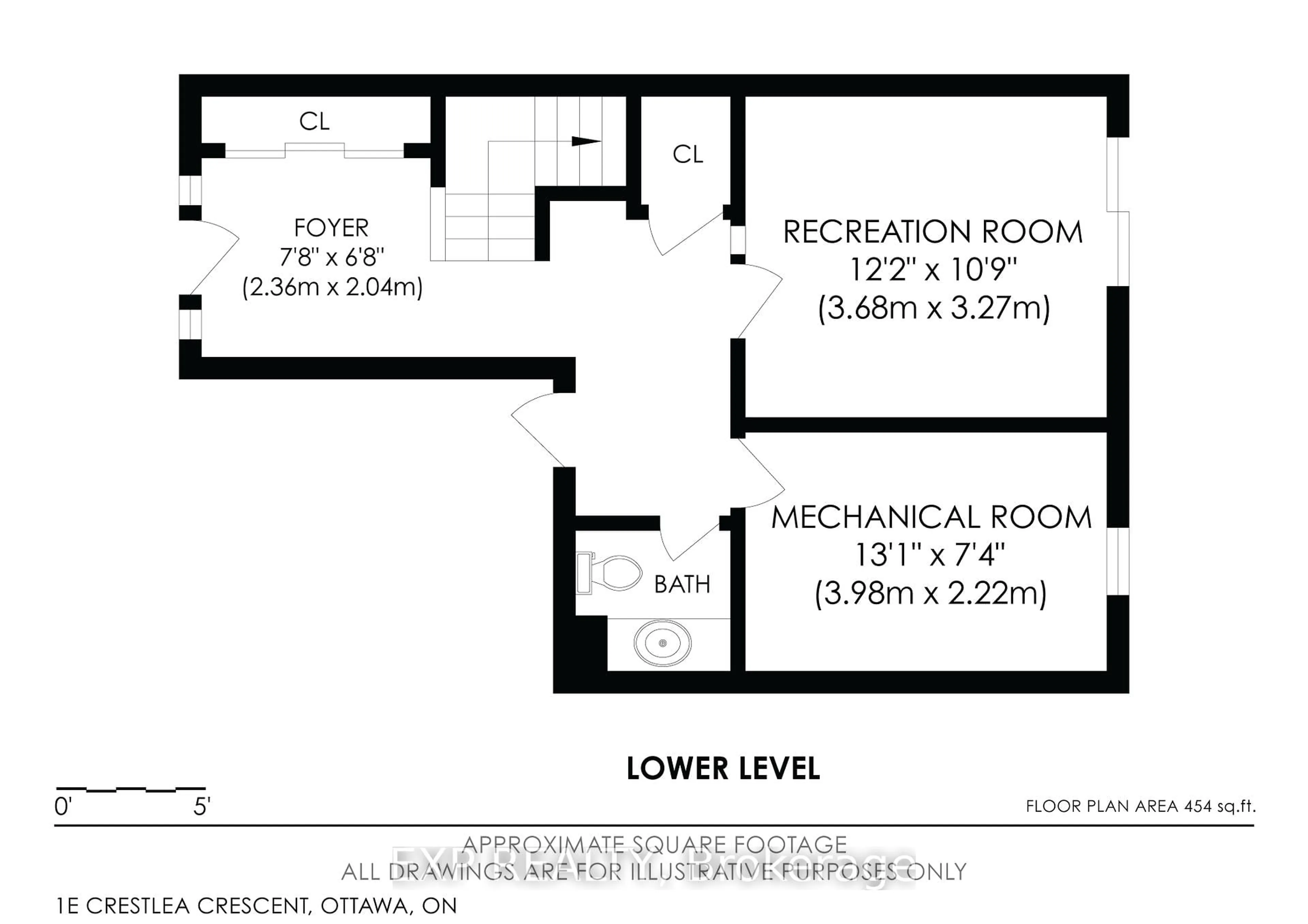 Floor plan for 1 Crestlea Cres #E, Ottawa Ontario K2G 4N1