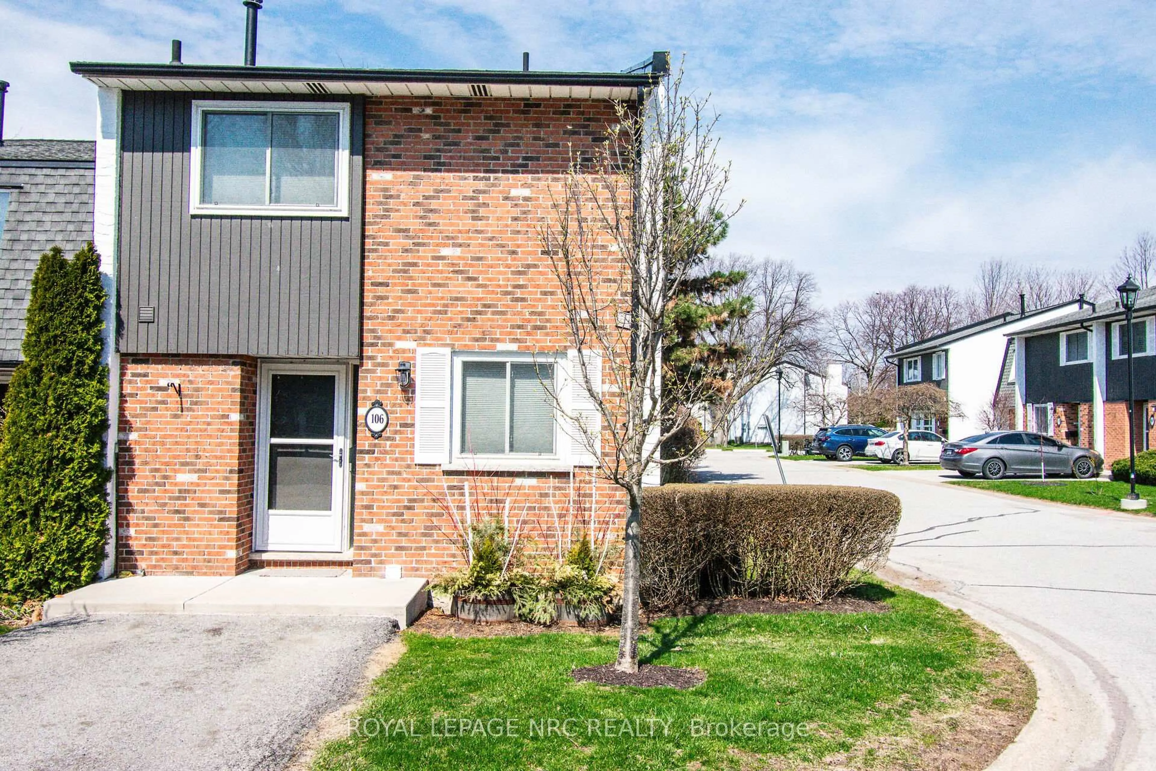 A pic from outside/outdoor area/front of a property/back of a property/a pic from drone, street for 77 Linwell Rd #106, St. Catharines Ontario L2N 6R1