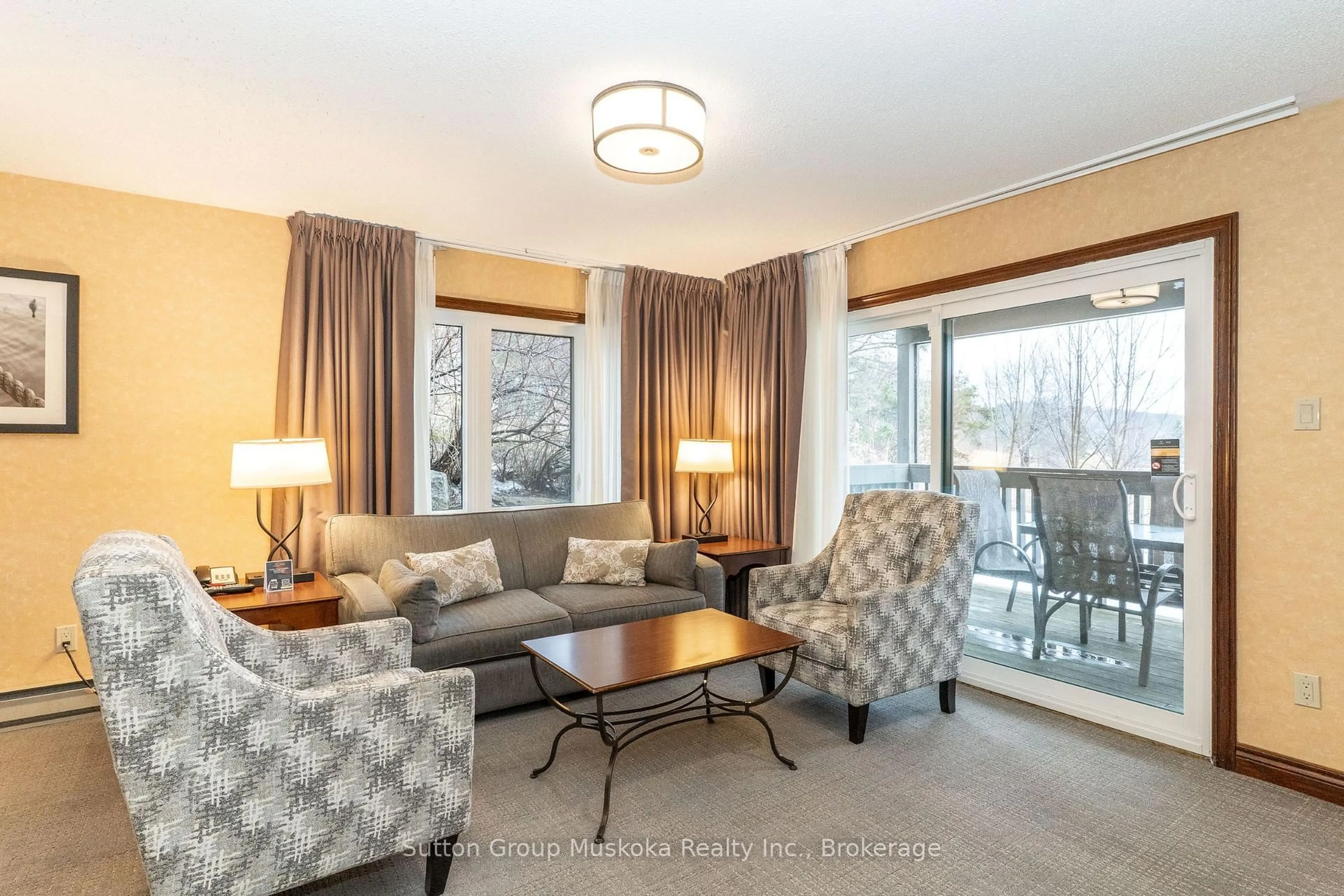 Living room with furniture, unknown for 31-101 The Greens Dr, Huntsville Ontario P1H 2E8