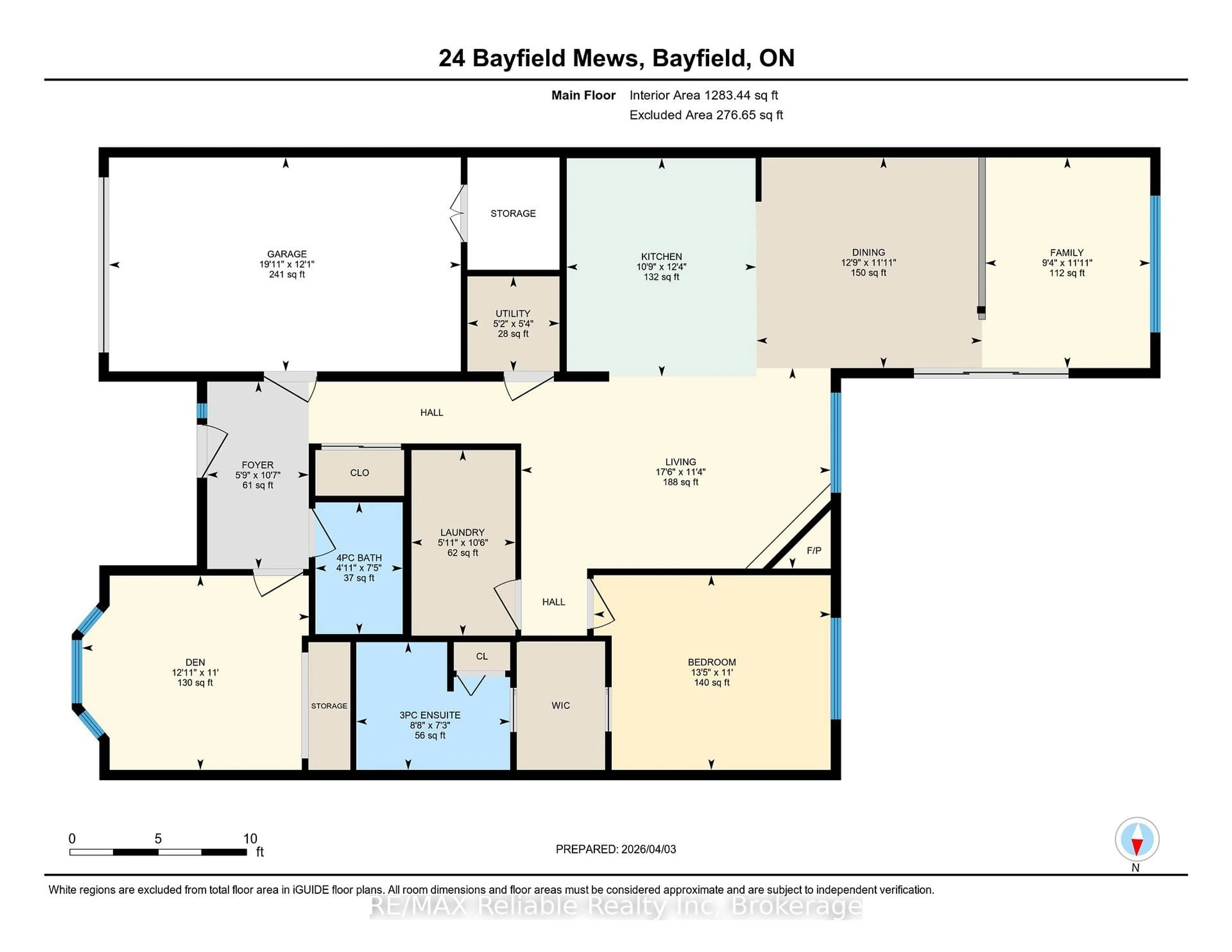 Floor plan for 24 BAYFIELD MEWS Lane, Bluewater Ontario N0M 1G0