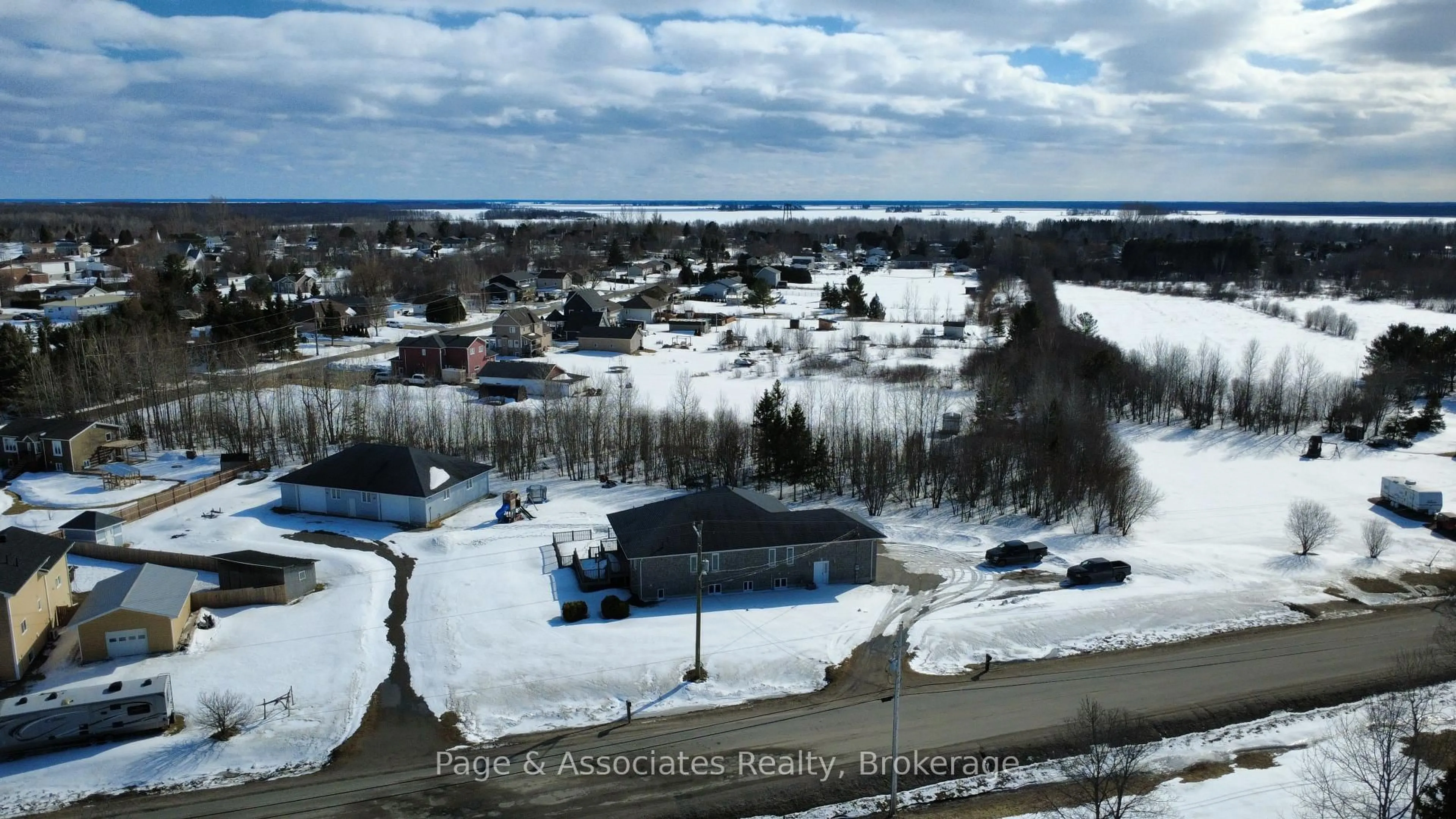 A pic from outside/outdoor area/front of a property/back of a property/a pic from drone, water/lake/river/ocean view for 976 Levac Rd, West Nipissing Ontario P0H 1G0