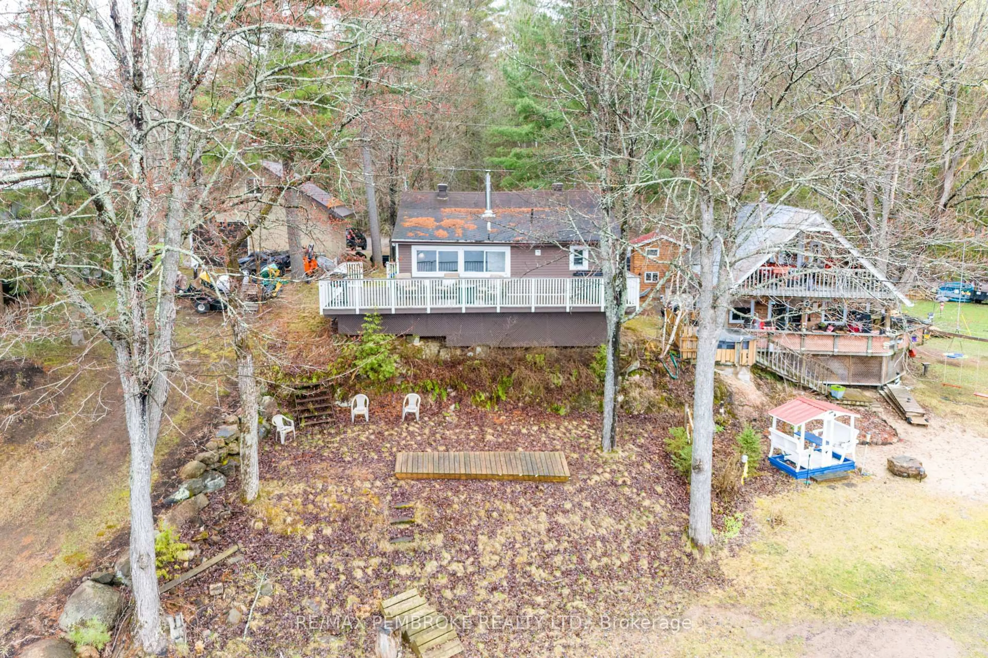 A pic from outside/outdoor area/front of a property/back of a property/a pic from drone, water/lake/river/ocean view for 80 Macgregor Bay Tr, Pembroke Ontario K8A 8K9
