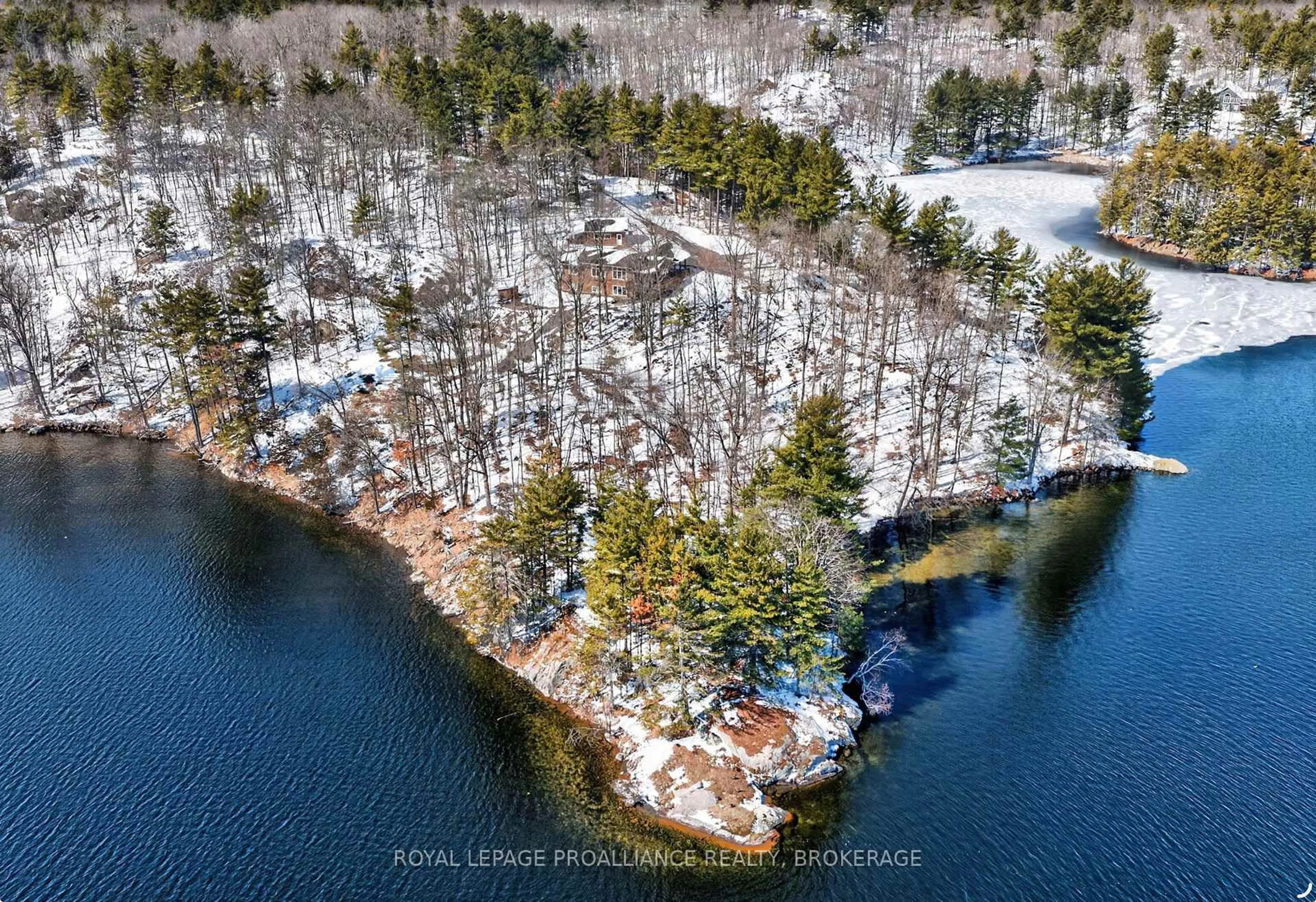 A pic from outside/outdoor area/front of a property/back of a property/a pic from drone, water/lake/river/ocean view for 606 Whites Point Rd, Rideau Lakes Ontario K0G 1E0