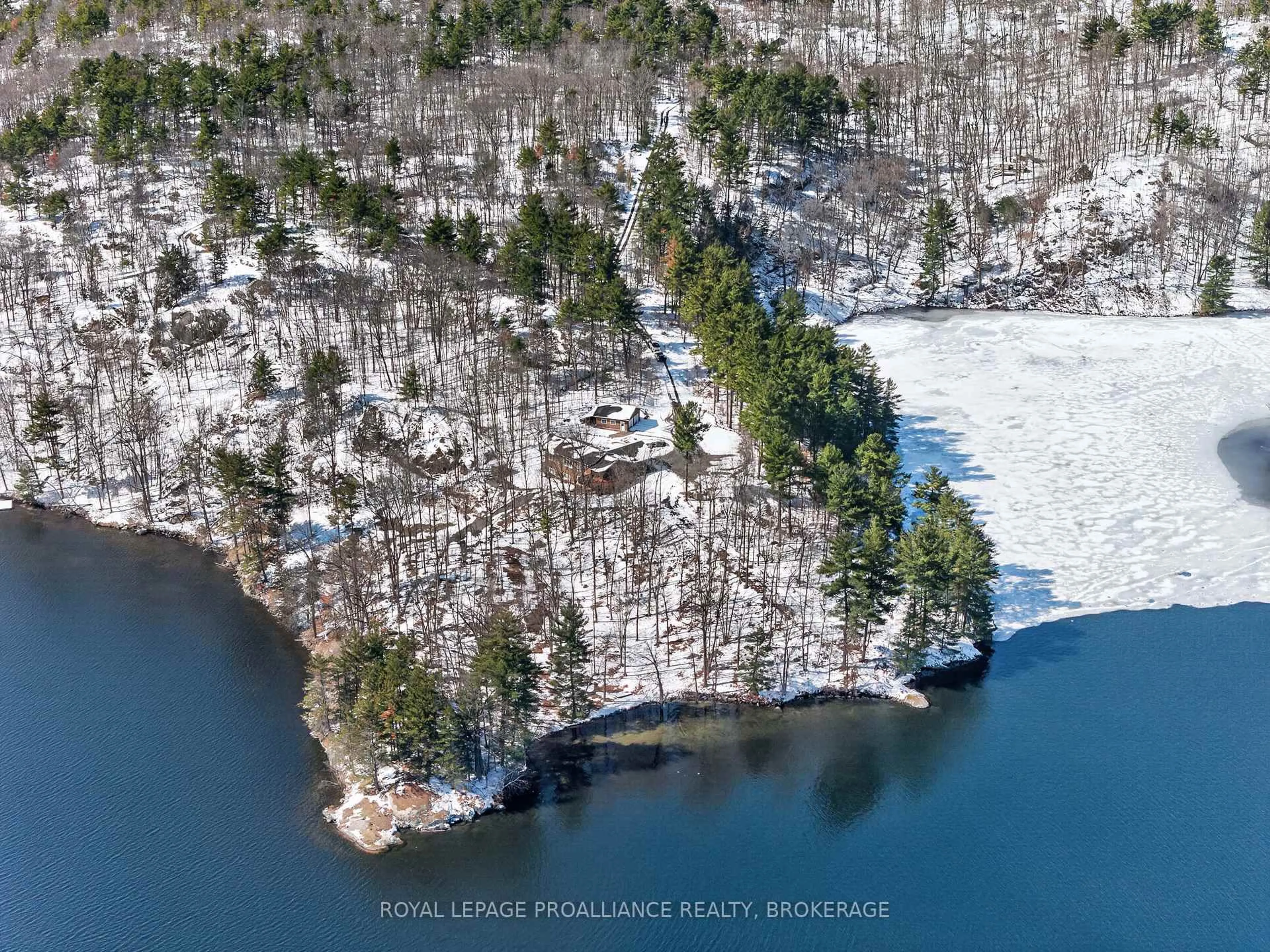 A pic from outside/outdoor area/front of a property/back of a property/a pic from drone, water/lake/river/ocean view for 606 Whites Point Rd, Rideau Lakes Ontario K0G 1E0