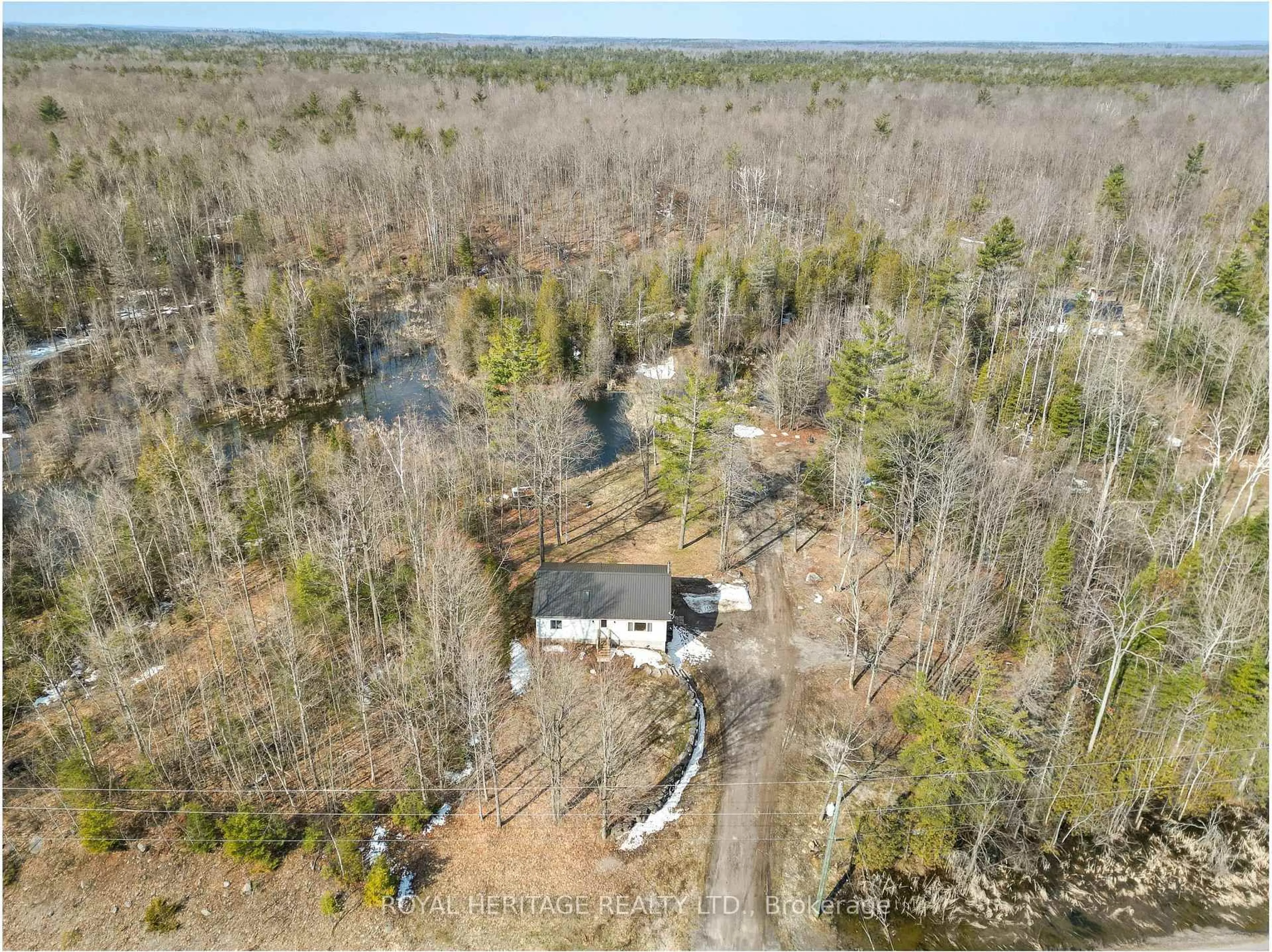 A pic from outside/outdoor area/front of a property/back of a property/a pic from drone, forest/trees view for 1702 County Rd 40, Douro-Dummer Ontario K0L 2V0