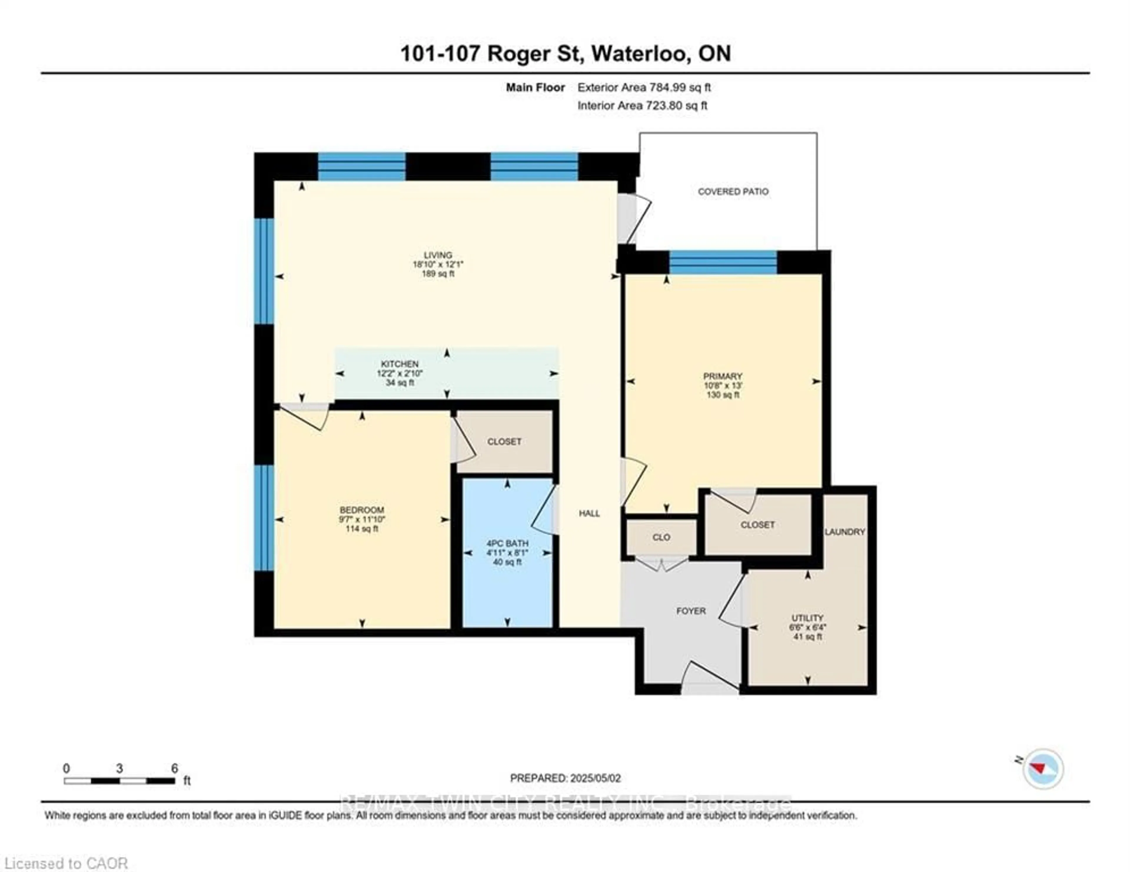 Floor plan for 107 Roger St #101, Waterloo Ontario N2J 1A4