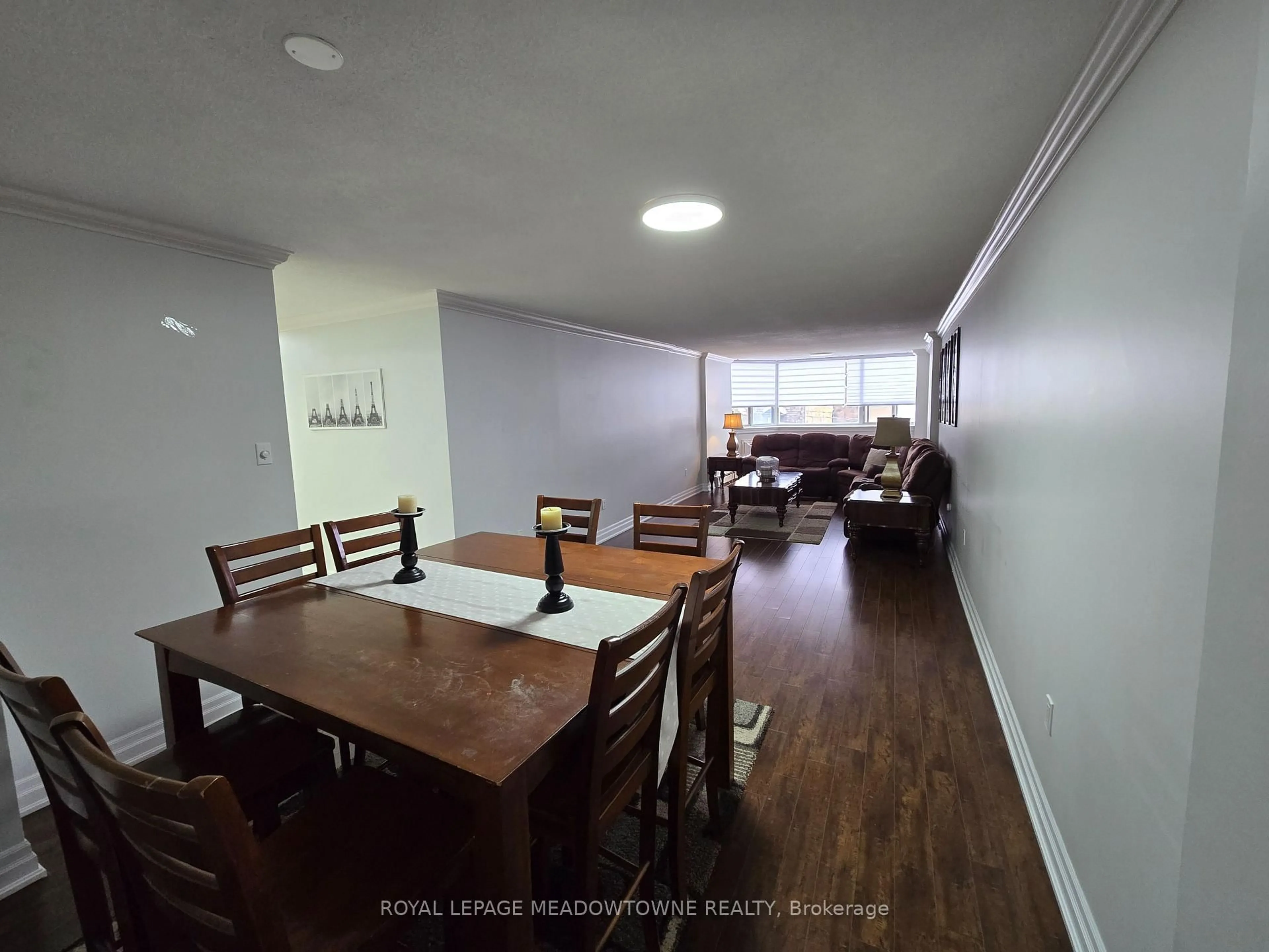 Dining room, wood/laminate floor for 55 Yarmouth St #302, Guelph Ontario N1H 7R4