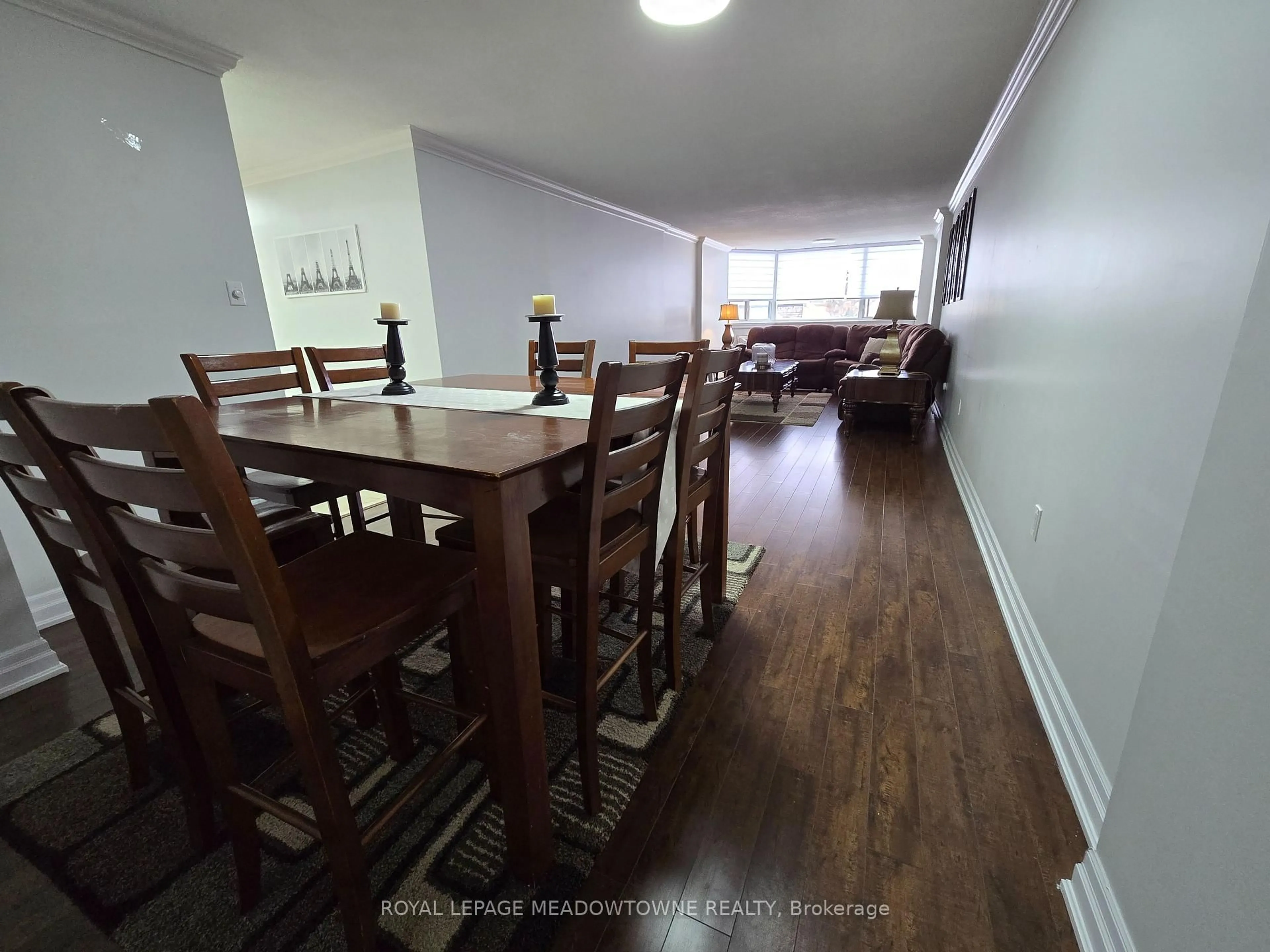 Dining room, wood/laminate floor for 55 Yarmouth St #302, Guelph Ontario N1H 7R4