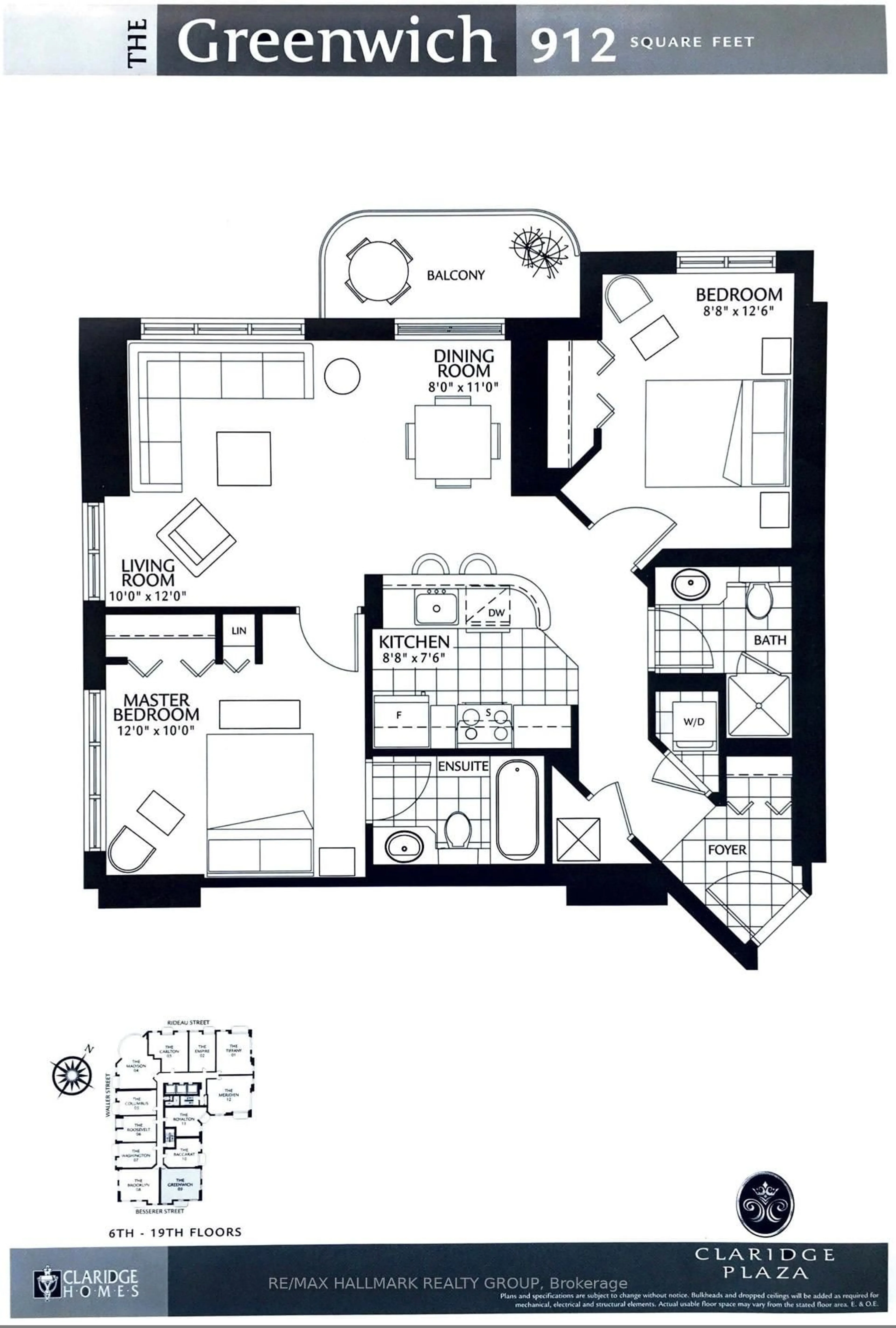 Floor plan for 200 RIDEAU St #809, Ottawa Ontario K1N 5Y1