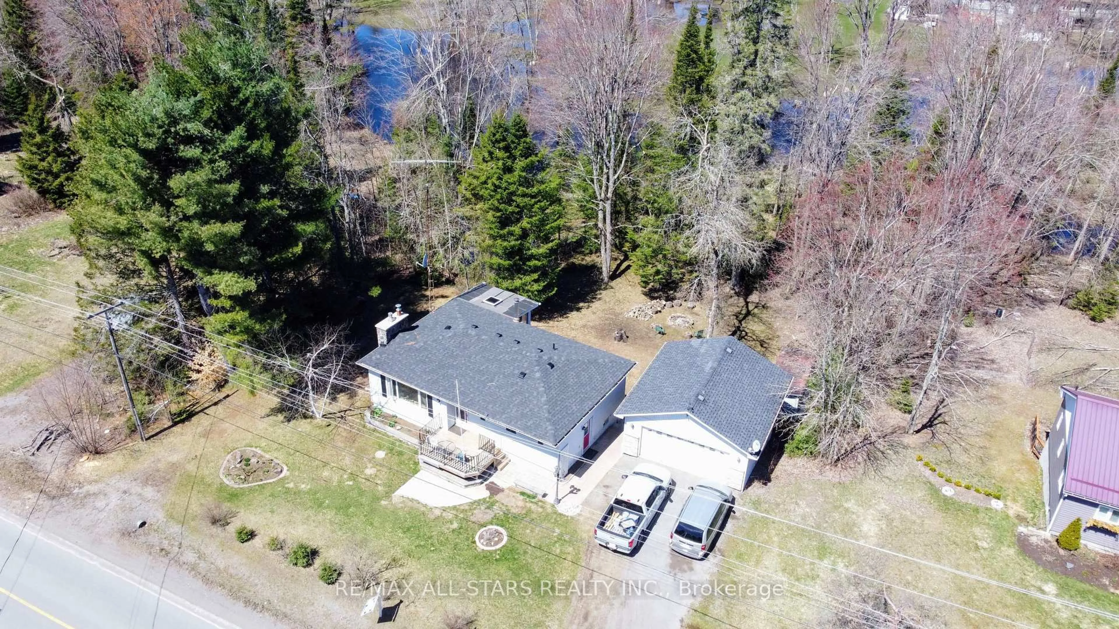 A pic from outside/outdoor area/front of a property/back of a property/a pic from drone, water/lake/river/ocean view for 161 McFadden Rd, North Kawartha Ontario K0L 1A0