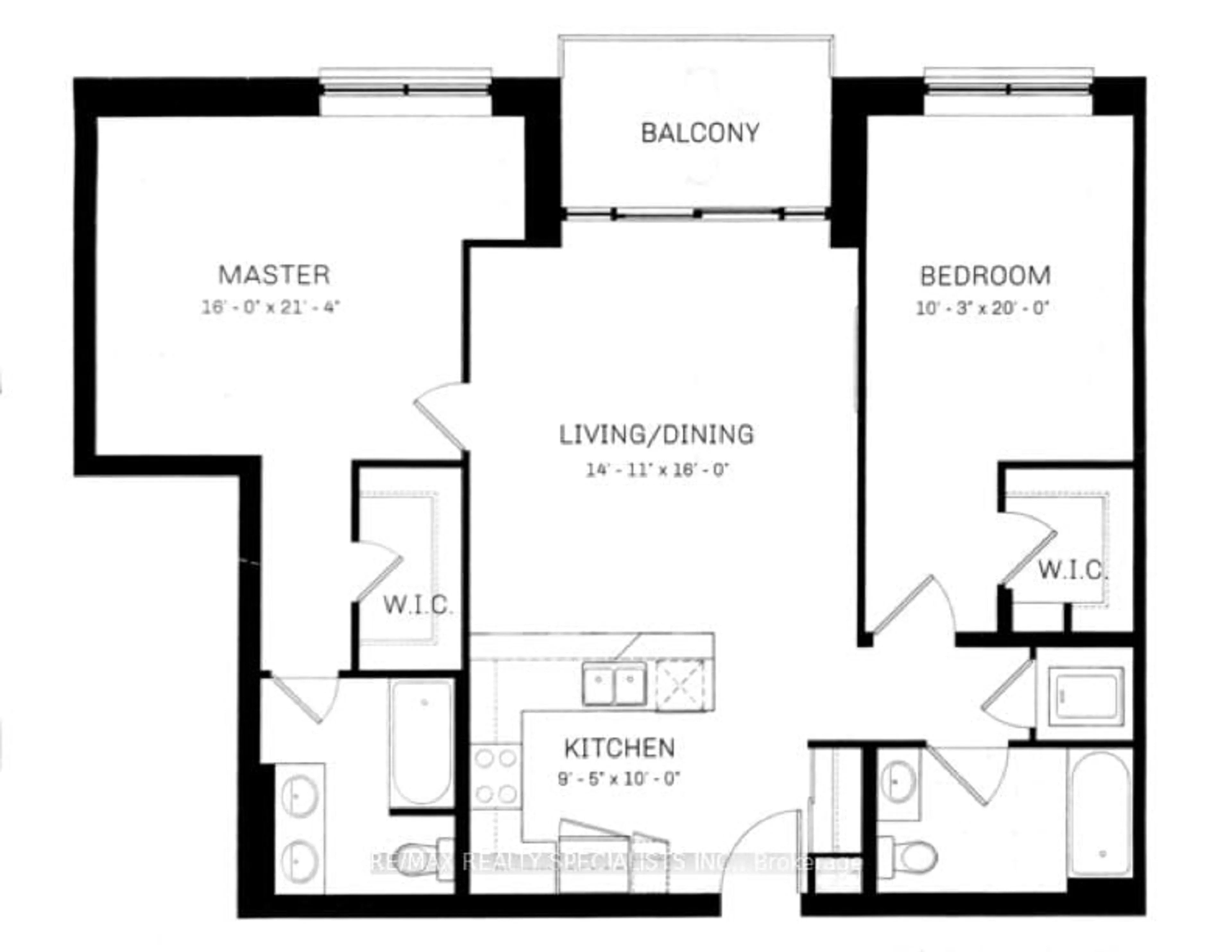 Floor plan for 1 Redfern Ave #309, Hamilton Ontario L9C 0E6