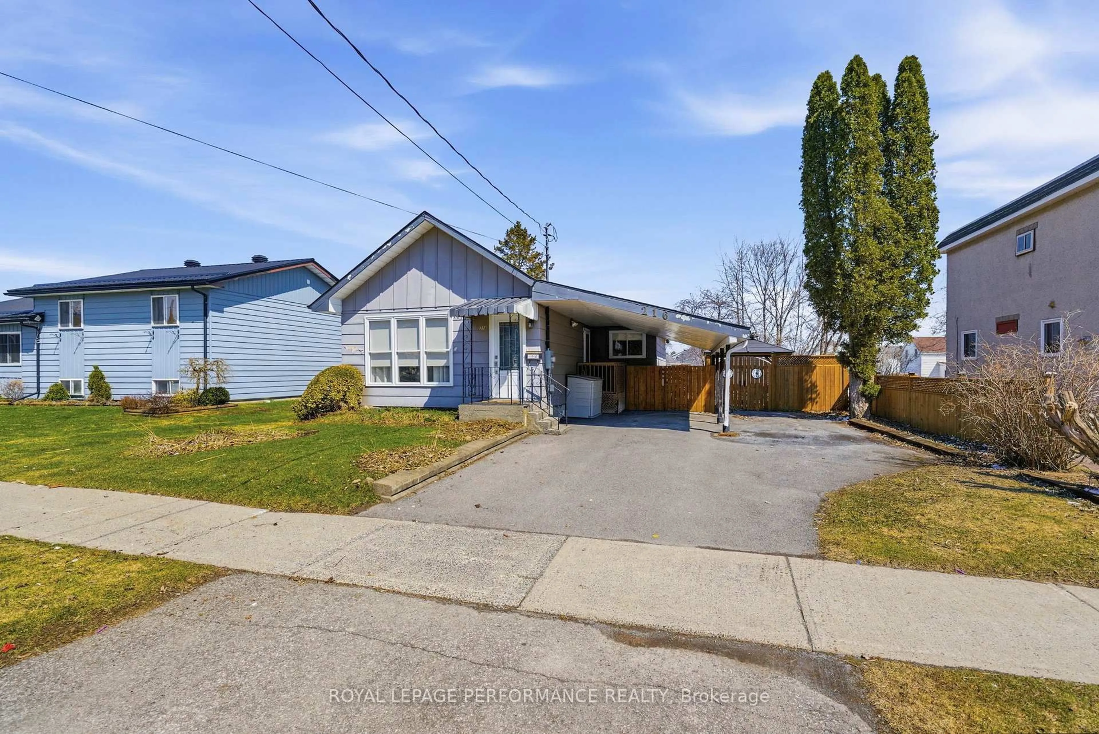 A pic from outside/outdoor area/front of a property/back of a property/a pic from drone, street for 216 Danis Ave, Cornwall Ontario K6H 5E7