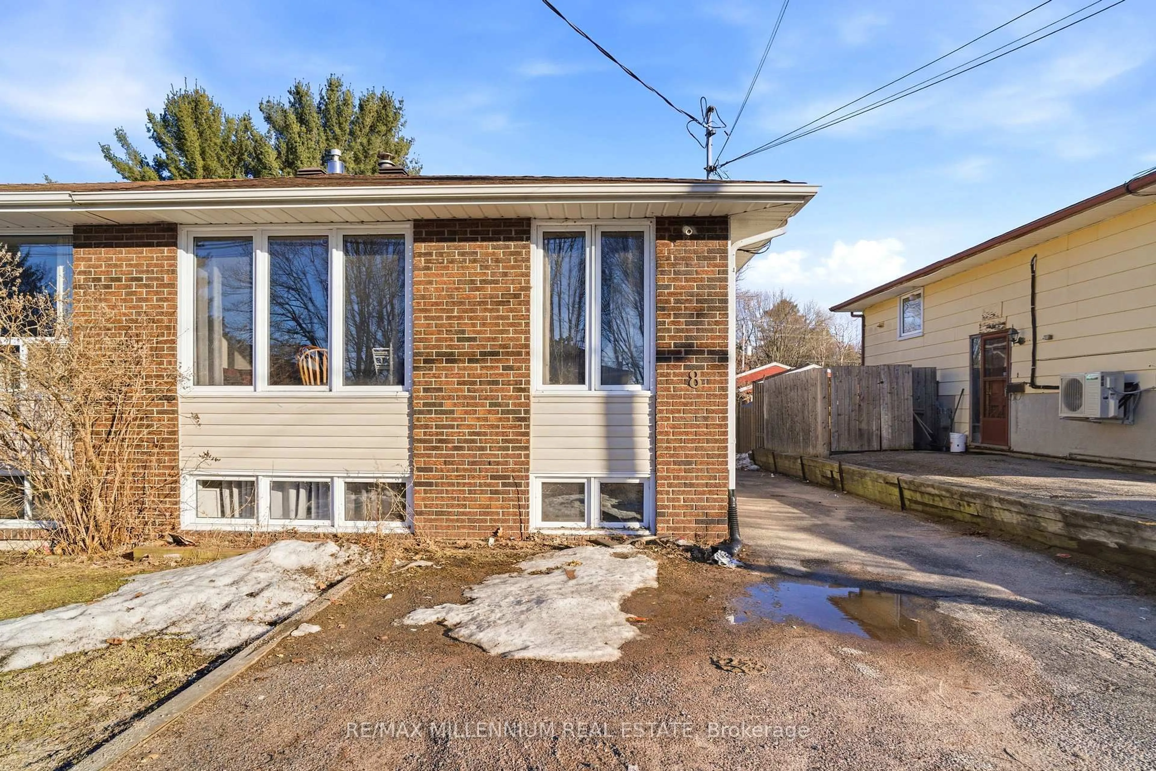 Home with brick exterior material, street for 8 PLUMTREE Pl, North Bay Ontario P1A 3Y6