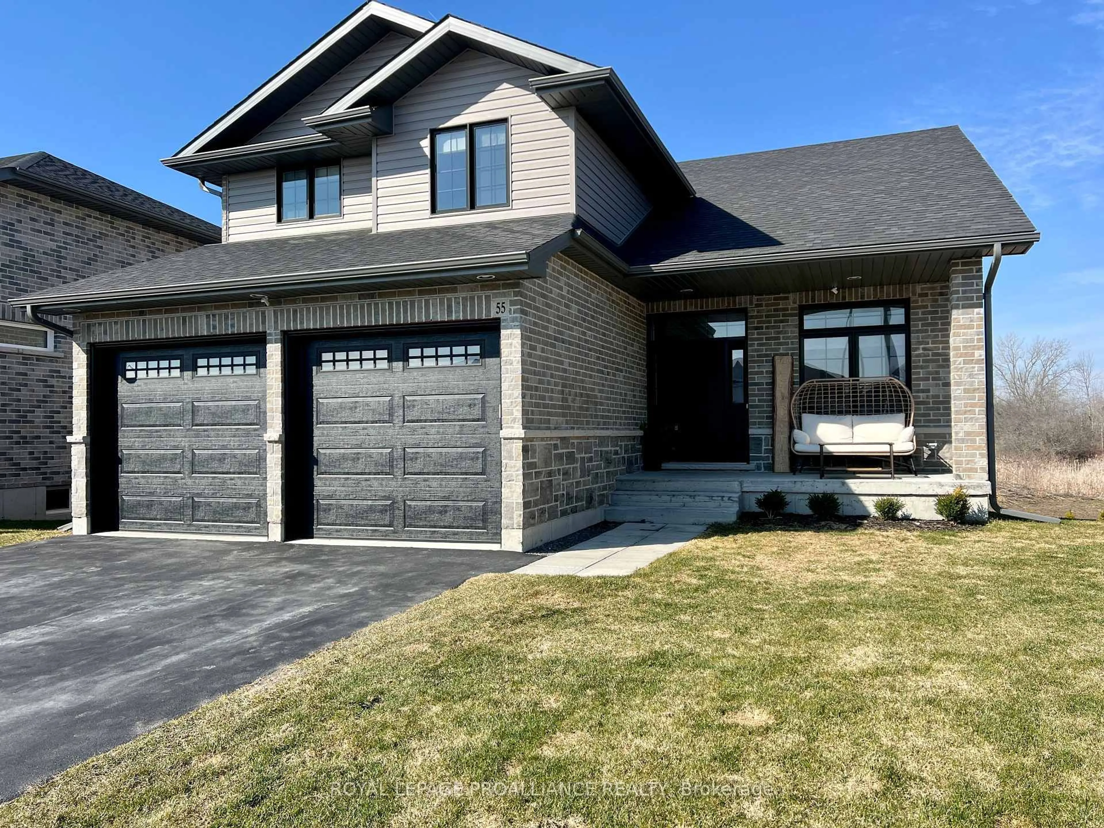 Home with brick exterior material, street for 55 Lanark Dr, Belleville Ontario K8N 0G8