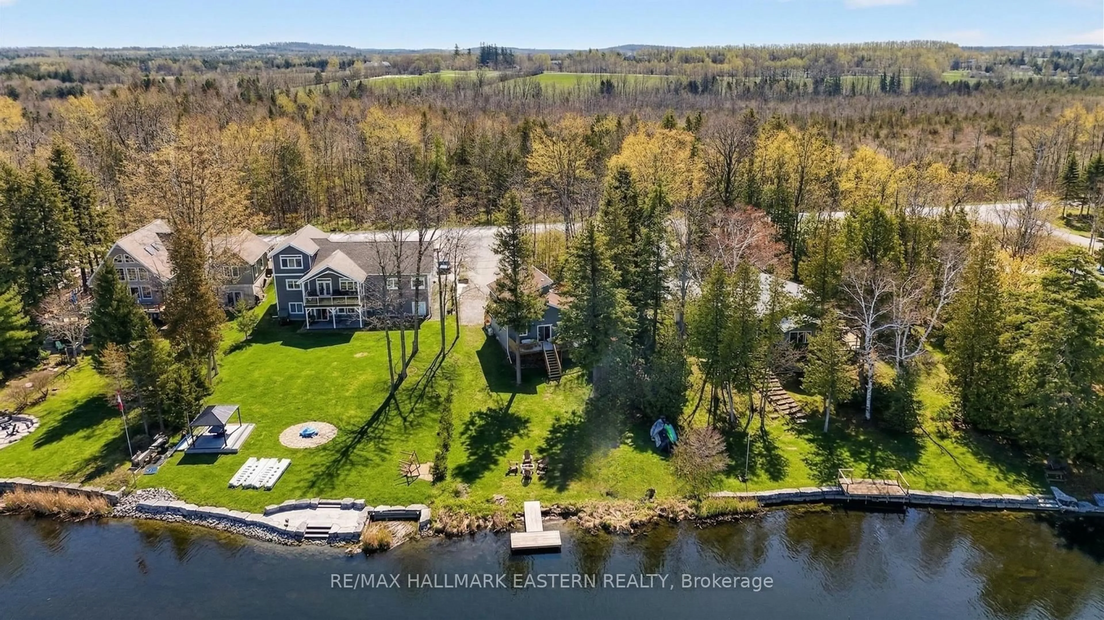 A pic from outside/outdoor area/front of a property/back of a property/a pic from drone, water/lake/river/ocean view for 50 Birch Point Dr, Kawartha Lakes Ontario K0L 1T0