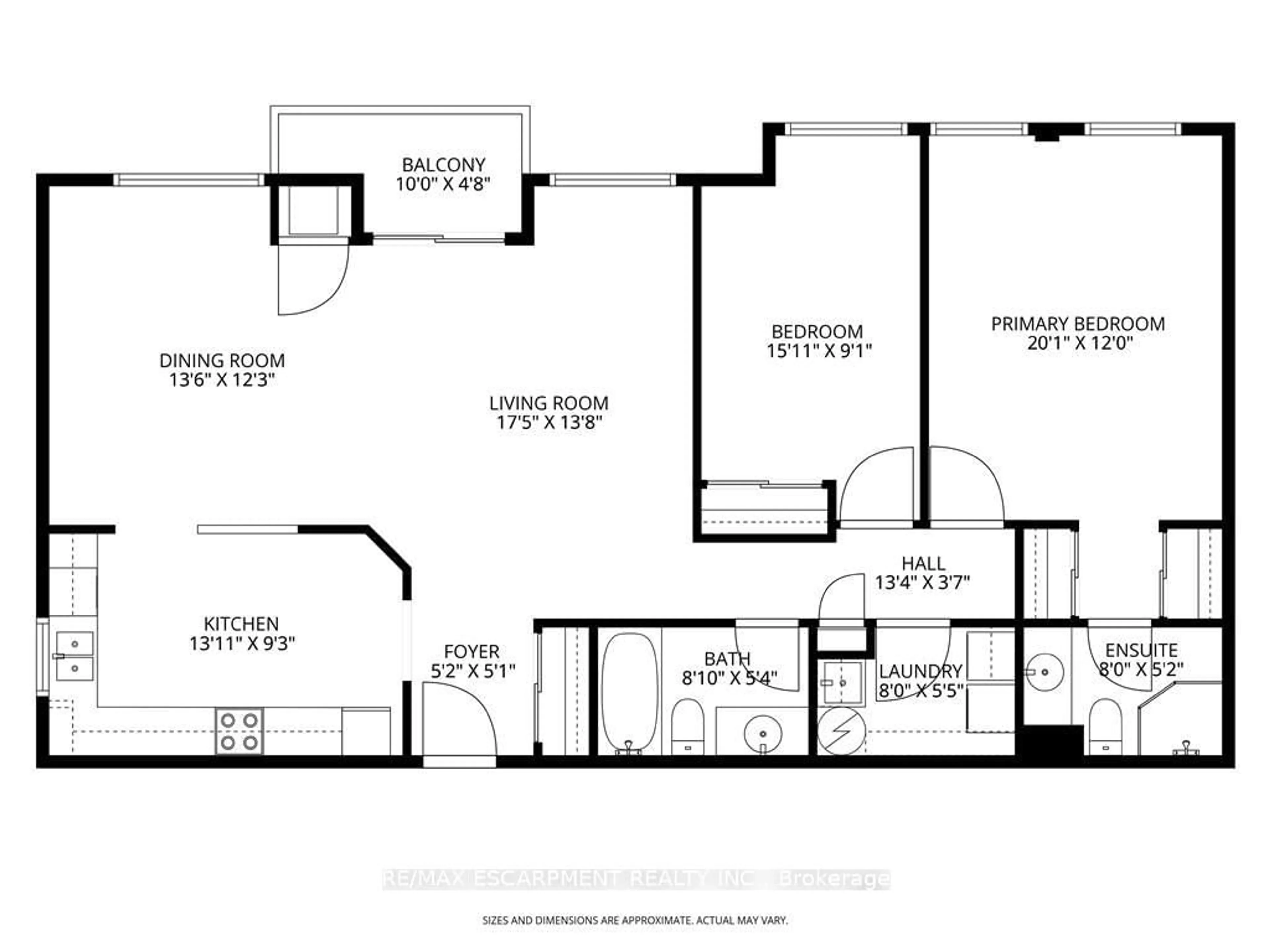 Floor plan for 8 Main St #203, Hamilton Ontario L9H 1B8