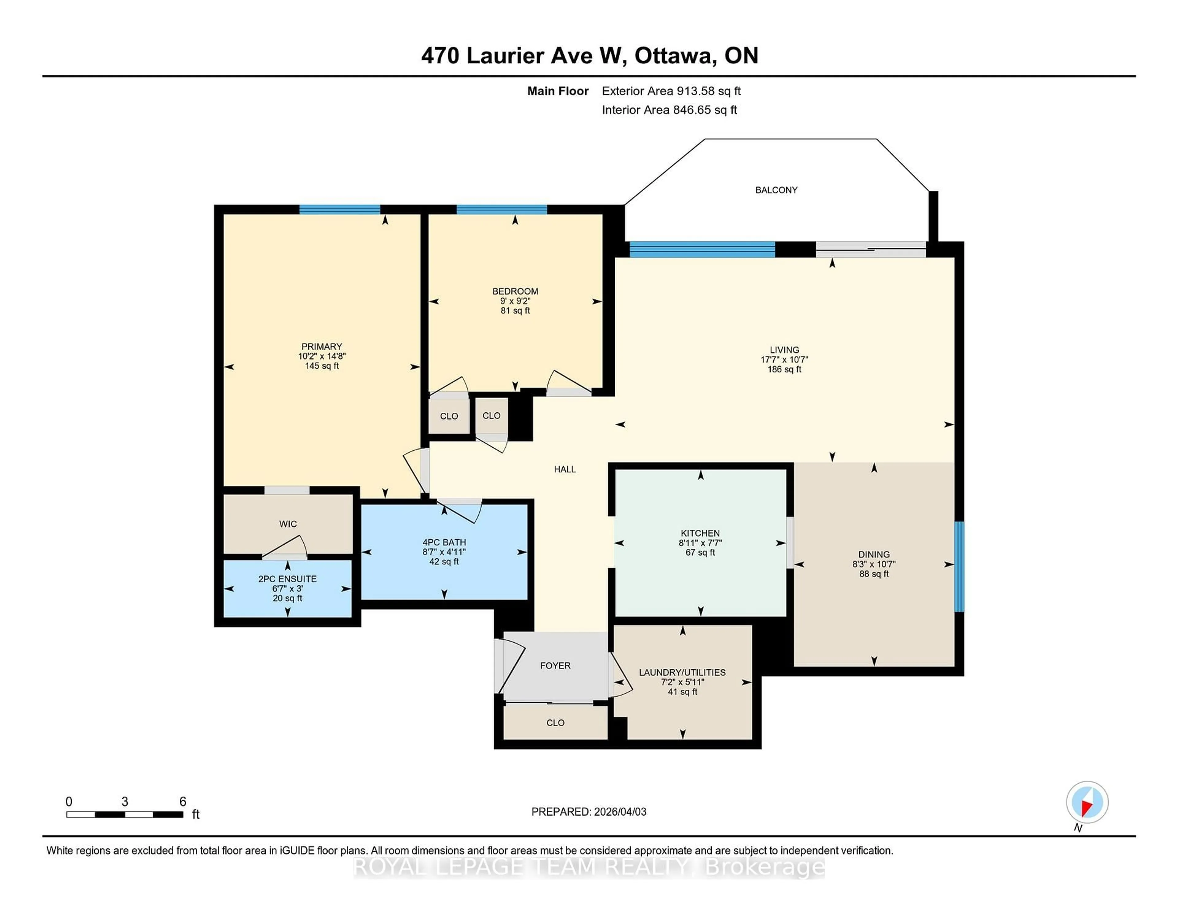 Floor plan for 470 Laurier Ave #1407, Ottawa Ontario K1R 7W9