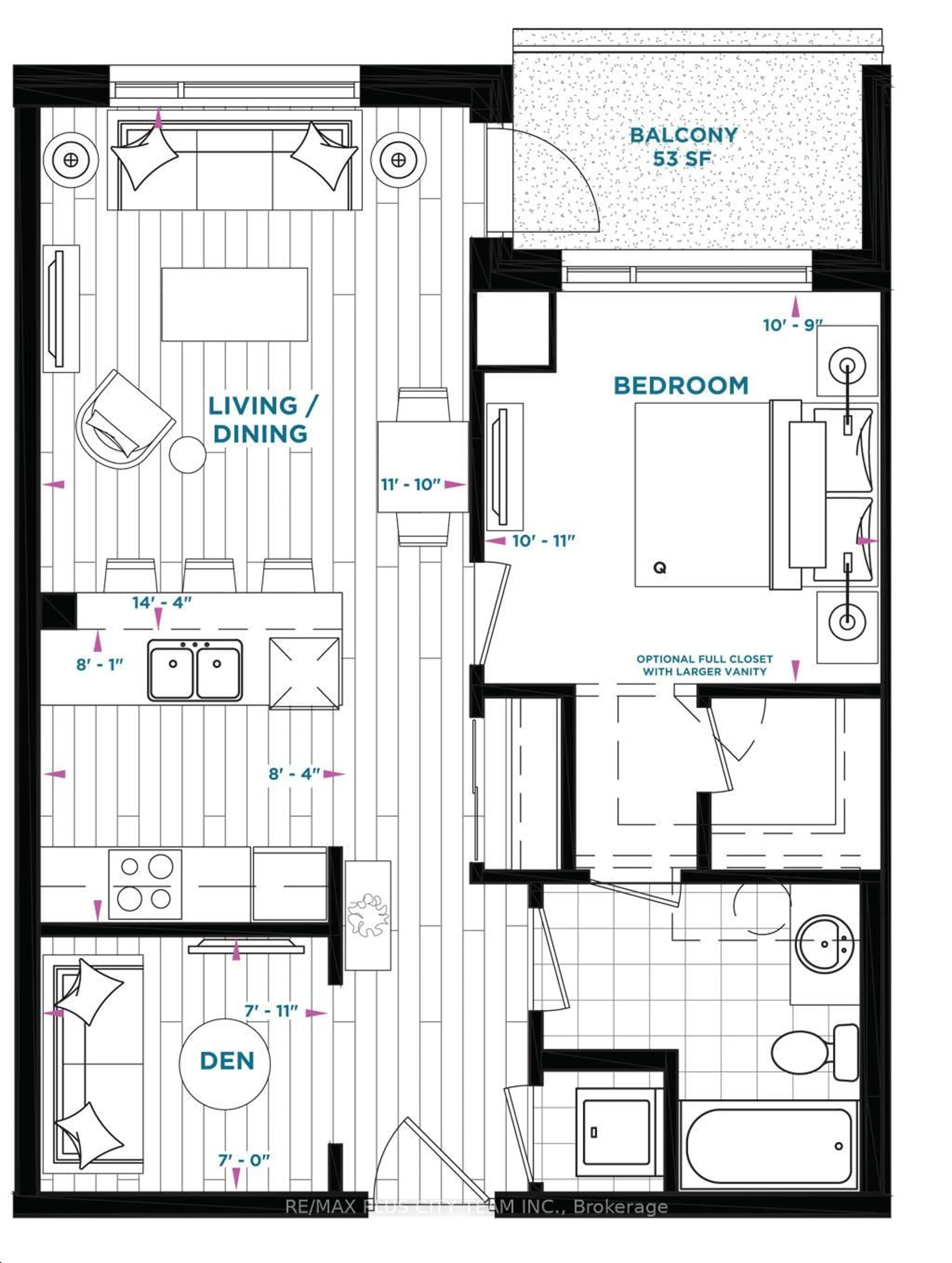 Floor plan for 600 North Service Rd #416, Hamilton Ontario L8E 0L2