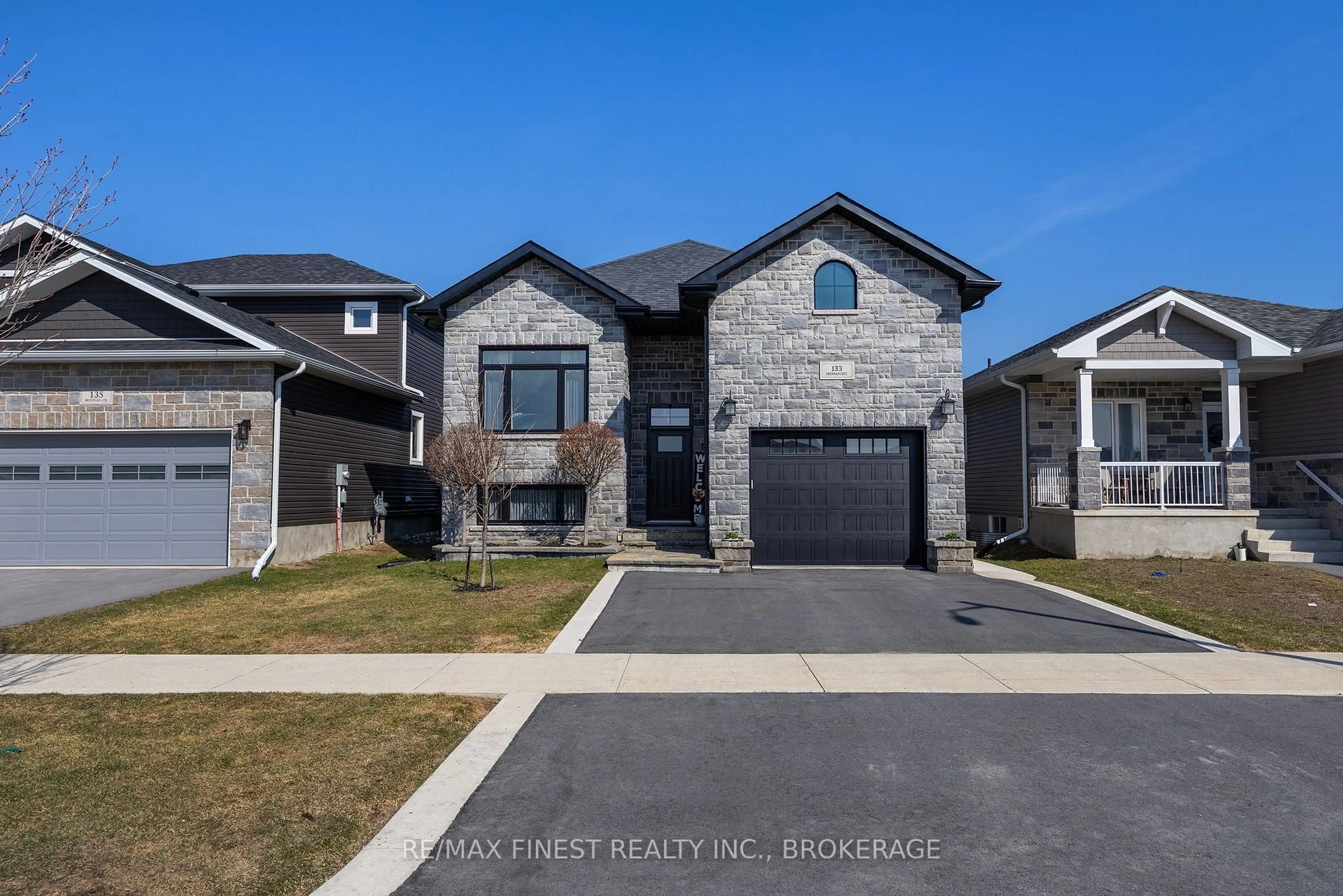 Home with brick exterior material, street for 133 Brennan Cres, Bissett Creek Ontario K0H 2H0
