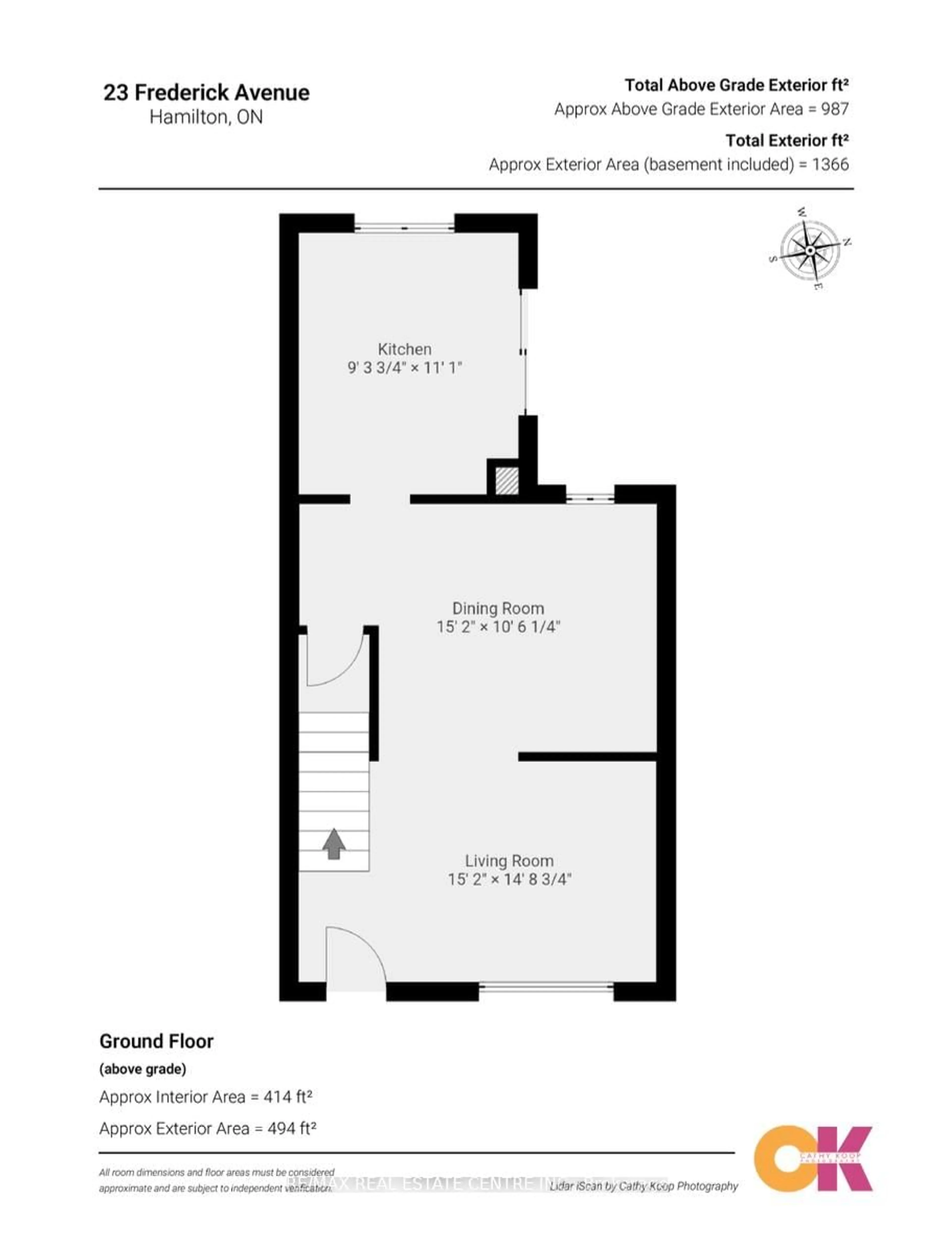 Floor plan for 23 Frederick Ave, Hamilton Ontario L8H 4K1