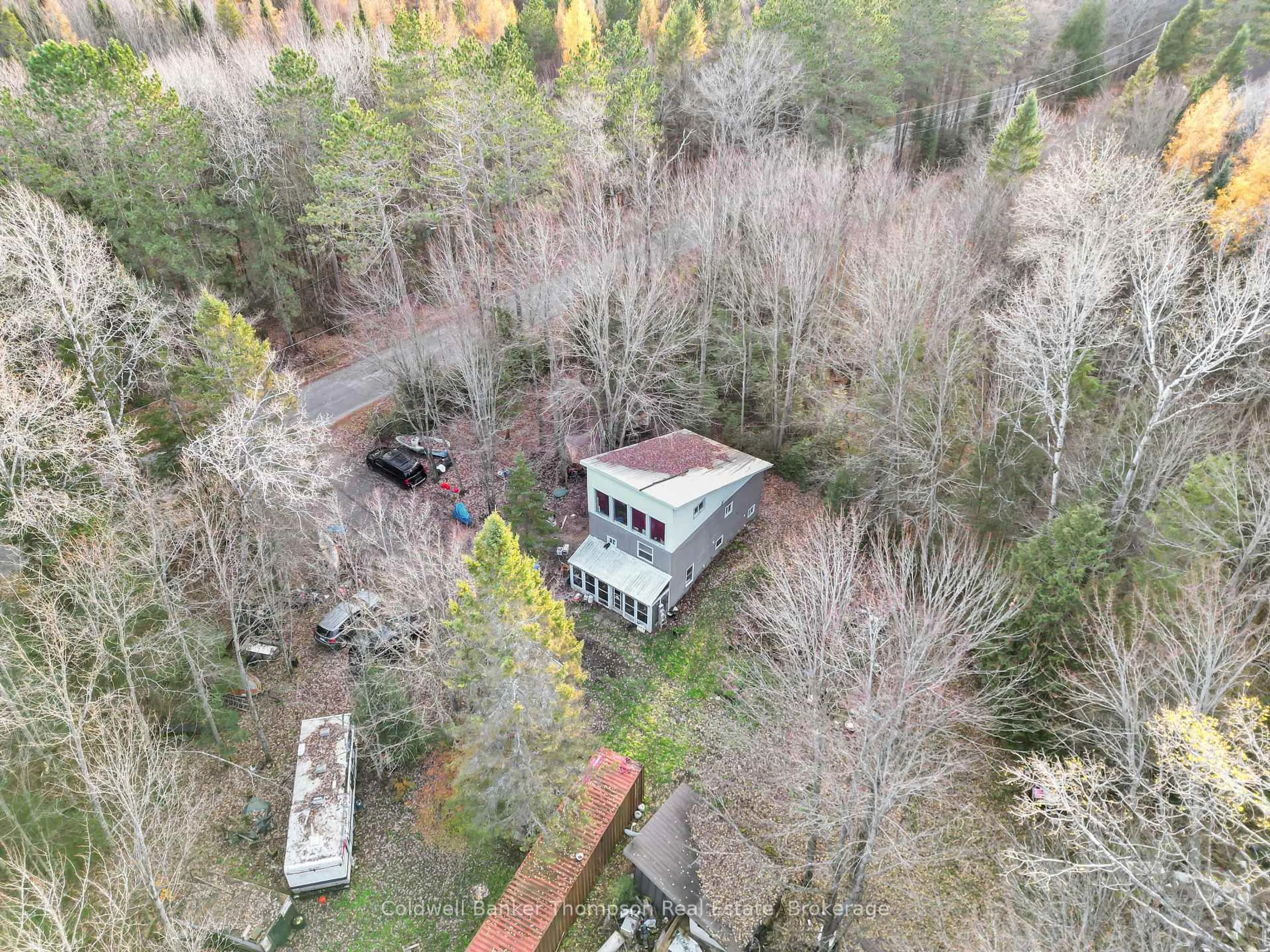 A pic from outside/outdoor area/front of a property/back of a property/a pic from drone, forest/trees view for 258 Star Lake Rd, Perry Ontario P0A 1J0