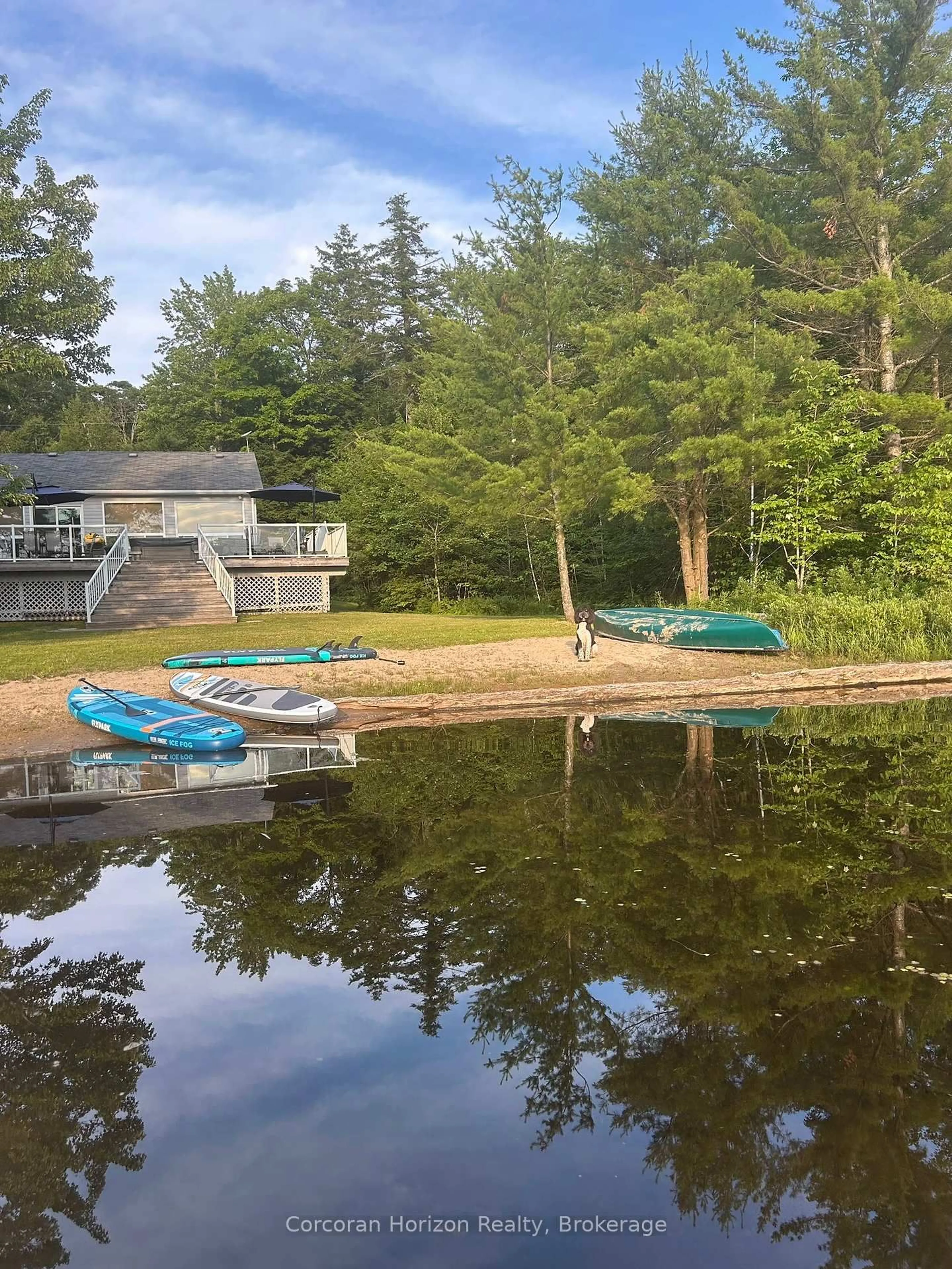 A pic from outside/outdoor area/front of a property/back of a property/a pic from drone, water/lake/river/ocean view for 1021 Hesners Lake Rd #10, Muskoka Lakes Ontario P0C 1A0