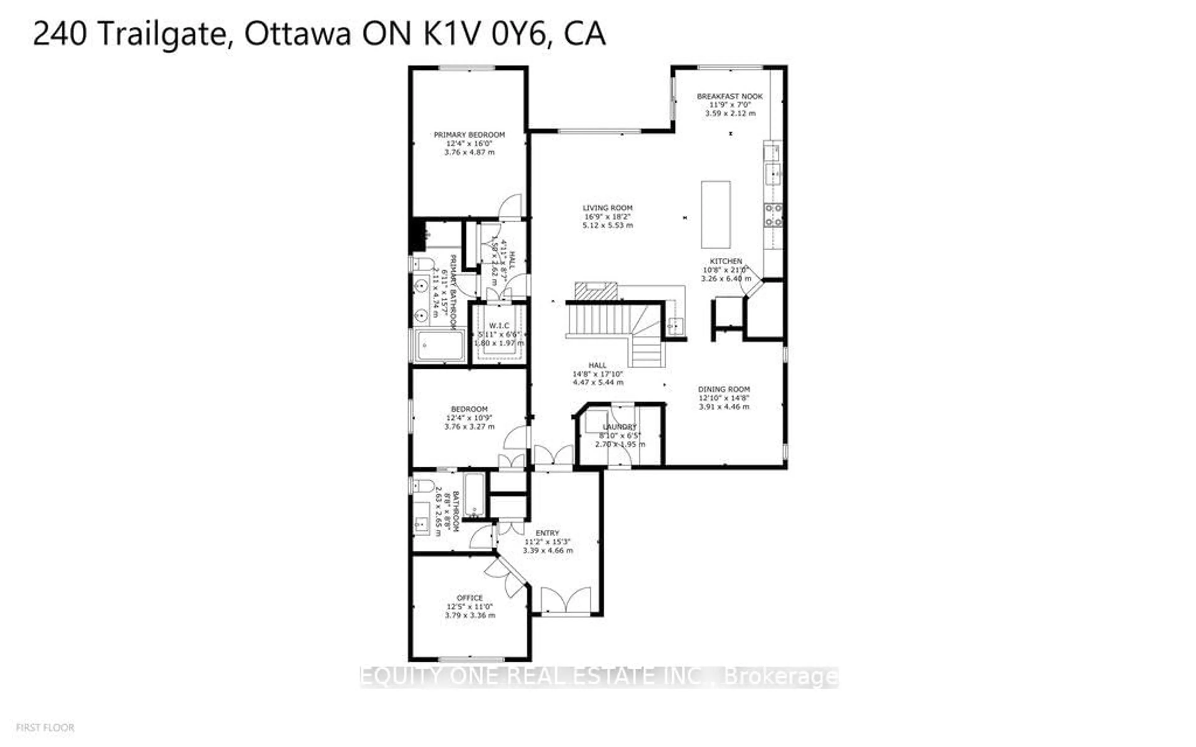 Floor plan for 240 Trailgate St, Ottawa Ontario K1V 0Z9