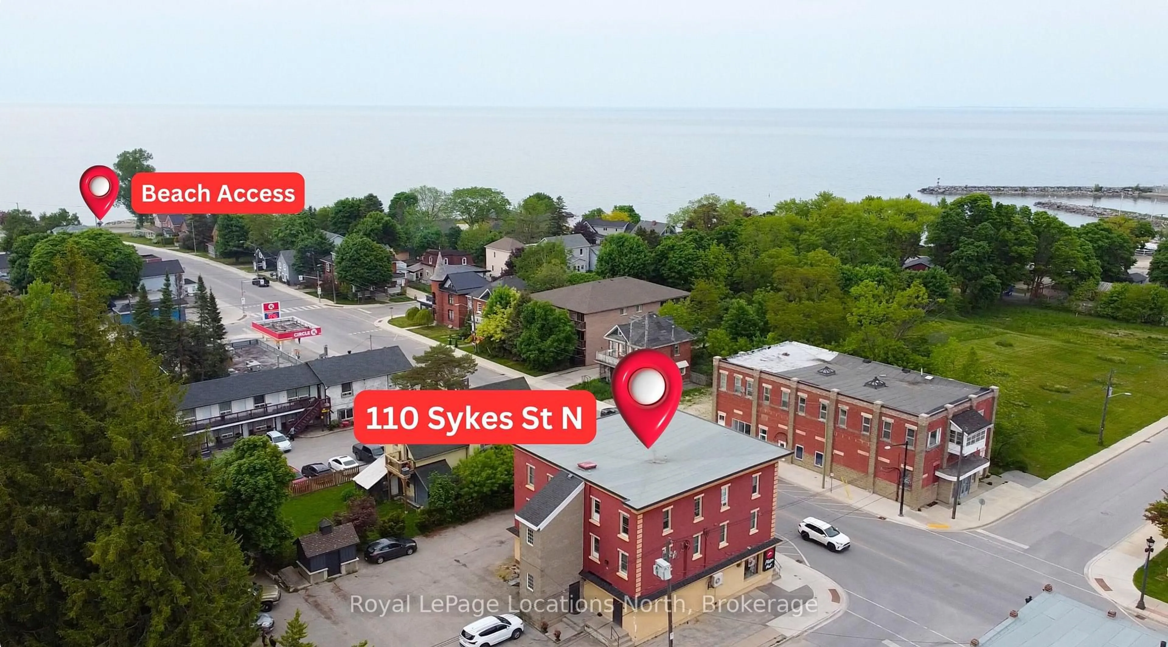 A pic from outside/outdoor area/front of a property/back of a property/a pic from drone, unknown for 110 Sykes St #204, Meaford Ontario N4L 1S6