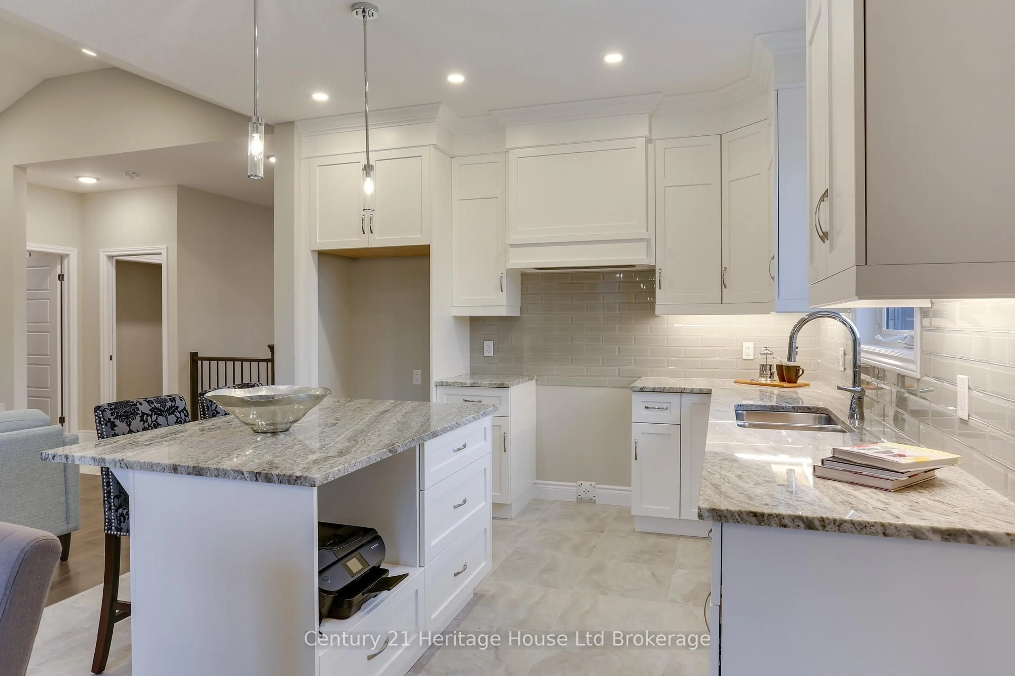 Open concept kitchen, ceramic/tile floor for 114 Beech Blvd, Tillsonburg Ontario N4G 5S1