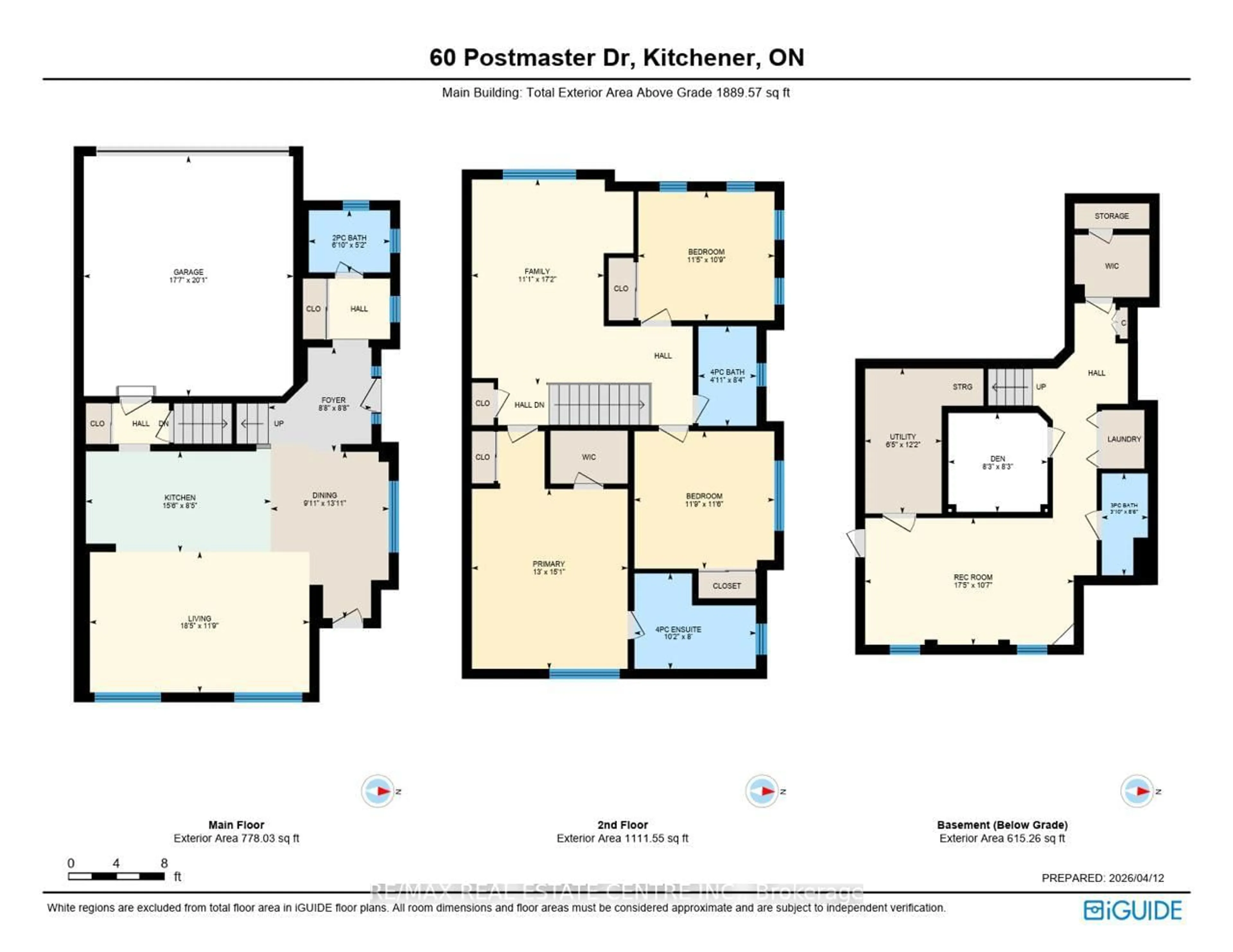 Floor plan for 60 Postmaster Dr, Kitchener Ontario N2R 0J2