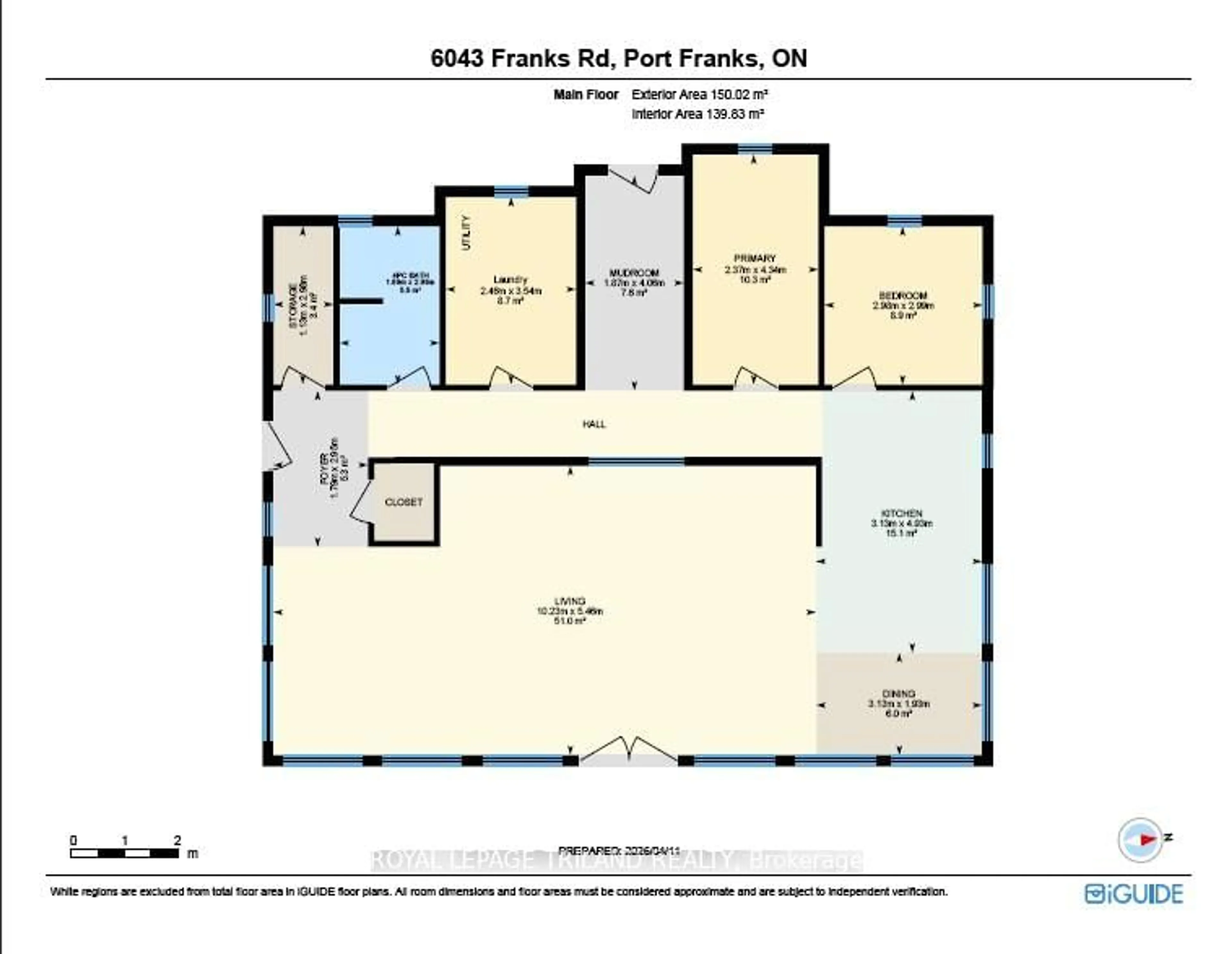 Floor plan for 6043 FRANKS Rd, Lambton Shores Ontario N0M 1J0