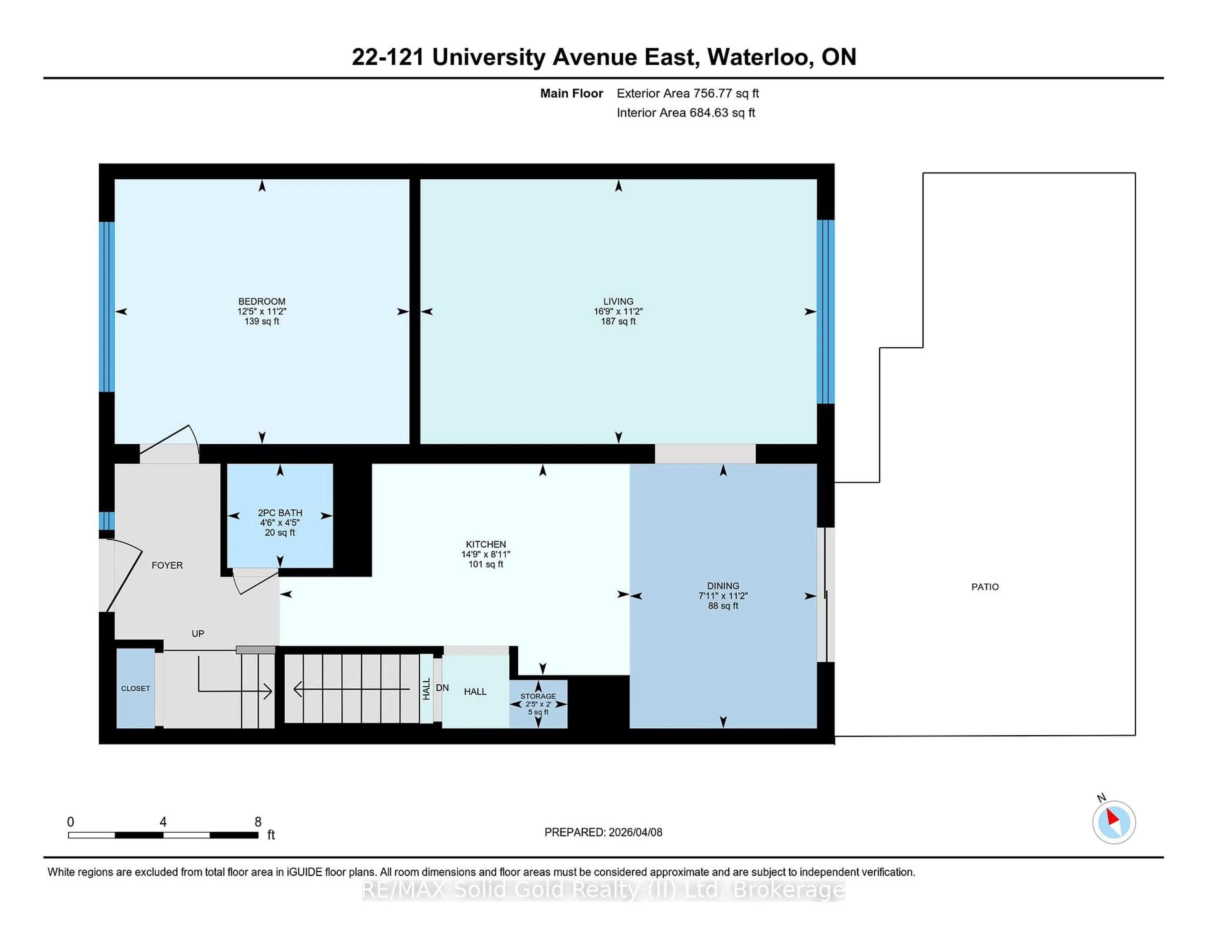 Floor plan for 121 University Ave #22, Waterloo Ontario N2J 4J1