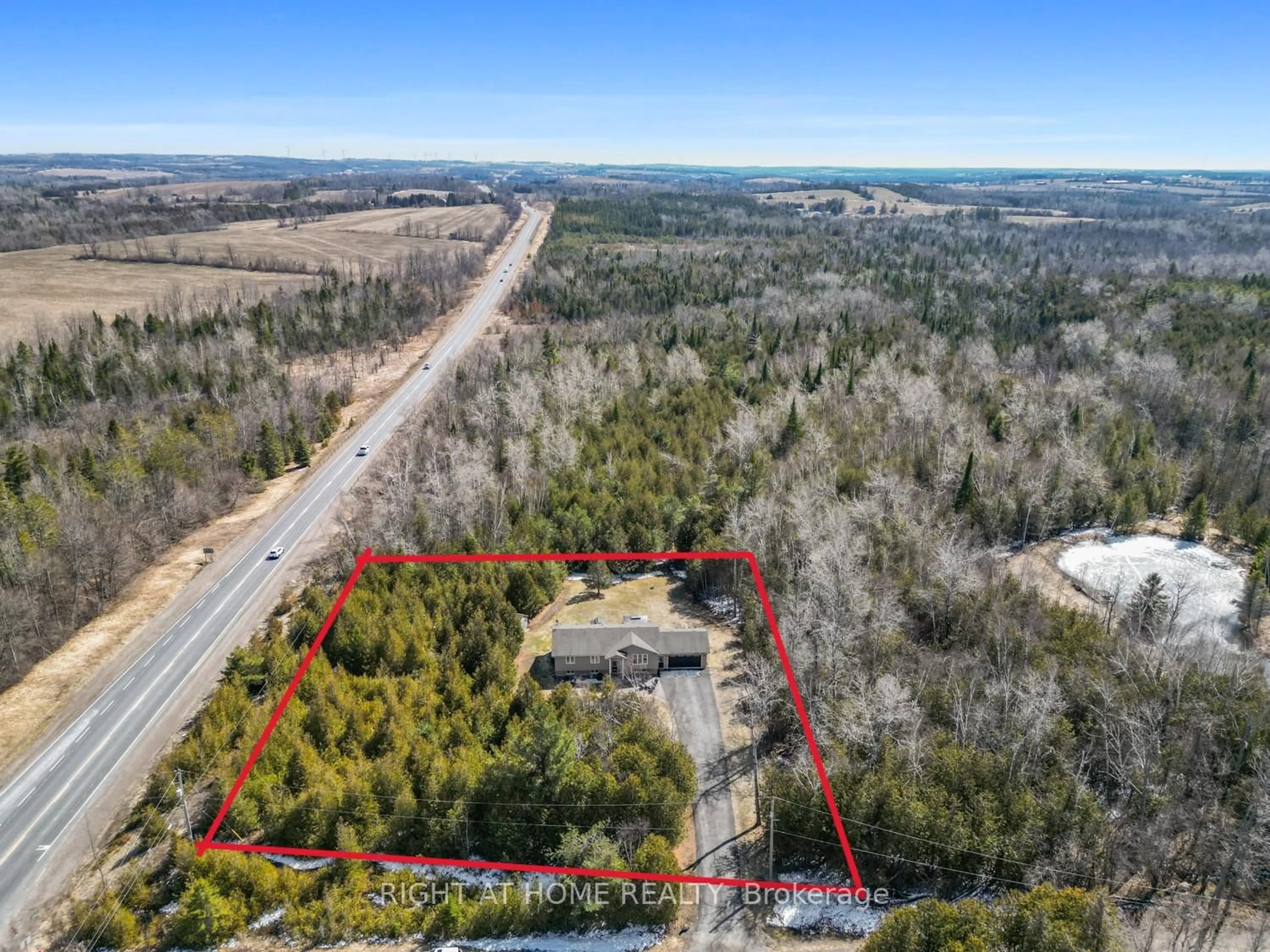 A pic from outside/outdoor area/front of a property/back of a property/a pic from drone, forest/trees view for 216 Mount Horeb Rd, Kawartha Lakes Ontario K9V 4R4