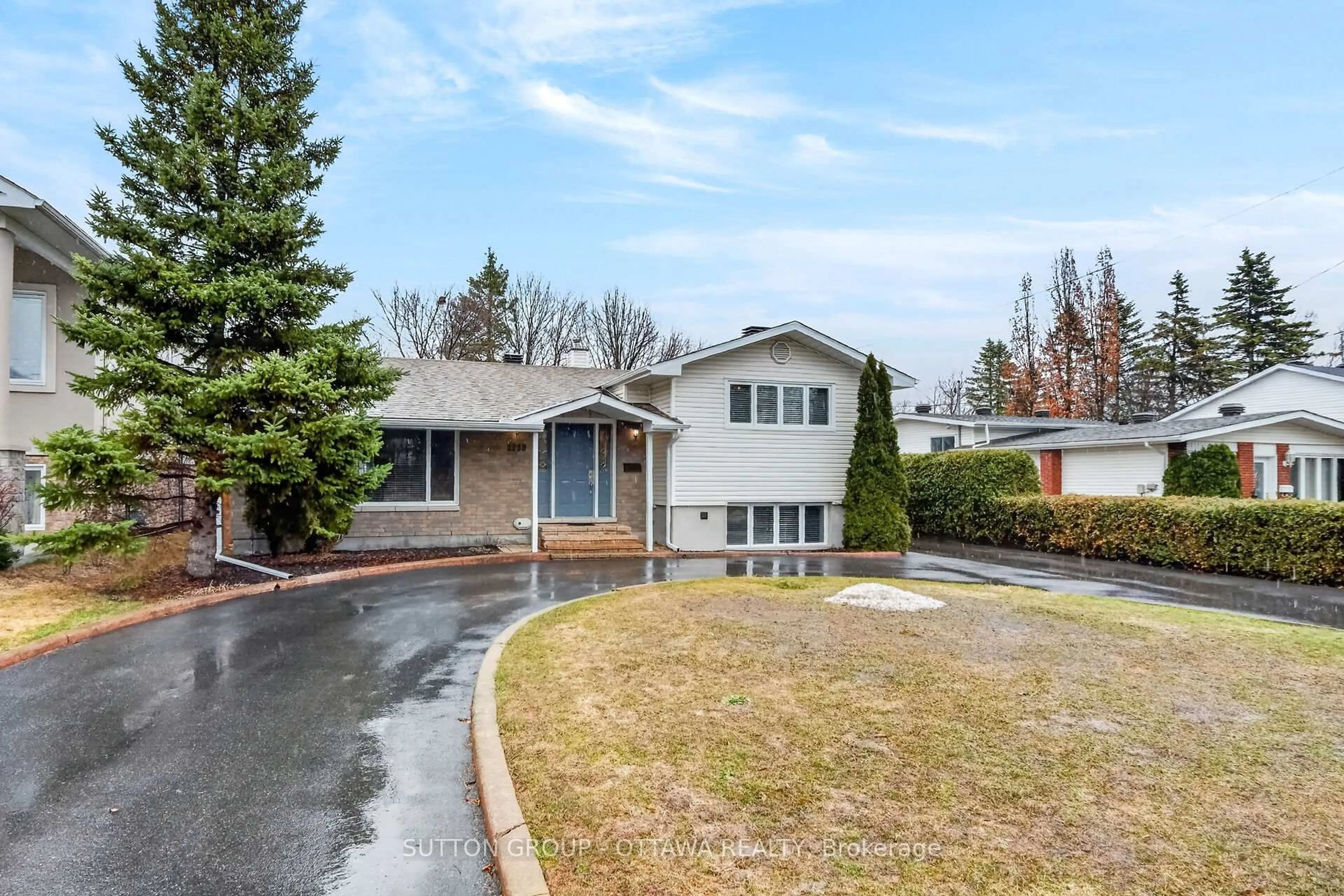 Home with vinyl exterior material, street for 2259 Page Rd, Orleans Ontario K1C 7K5