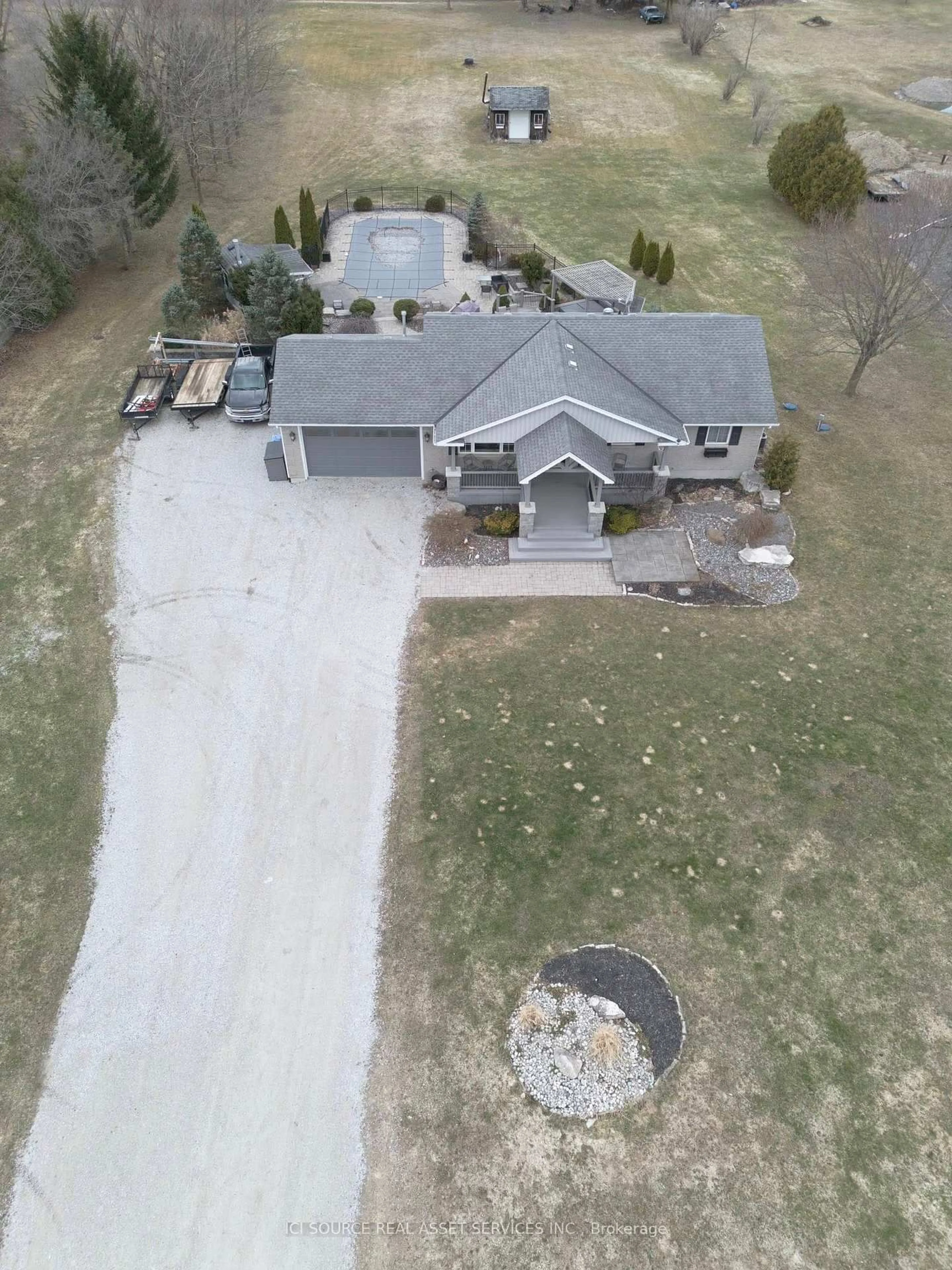 A pic from outside/outdoor area/front of a property/back of a property/a pic from drone, street for 4635 Kettle Lane, Enniskillen Ontario N0N 1R0
