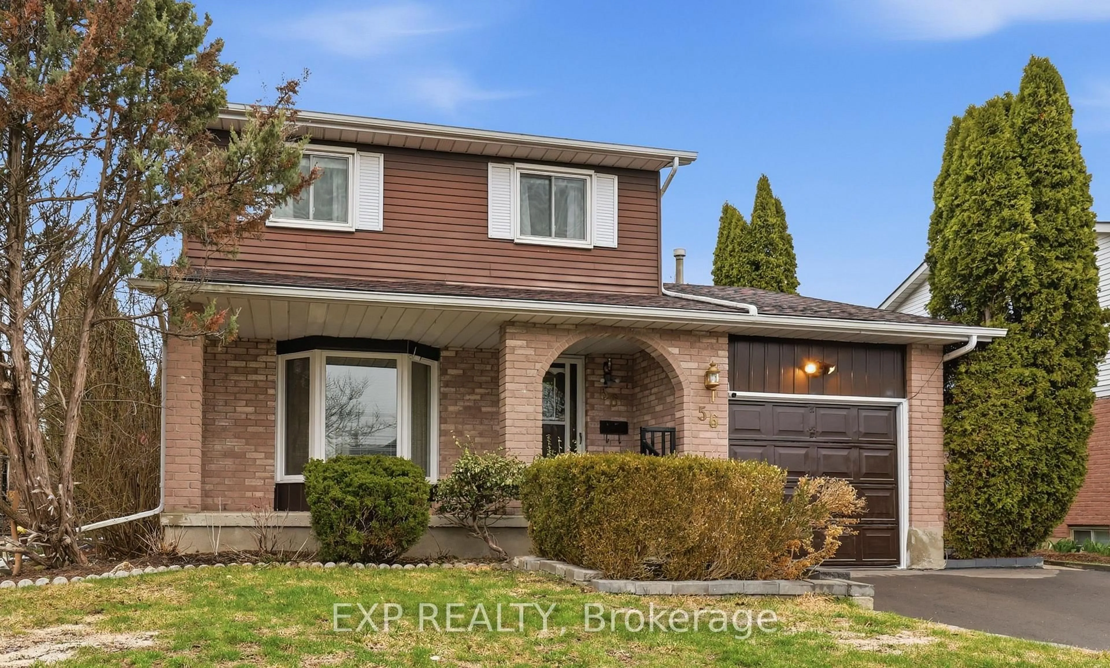Home with brick exterior material, street for 56 Rushbrook Dr, Kitchener Ontario N2E 3C9