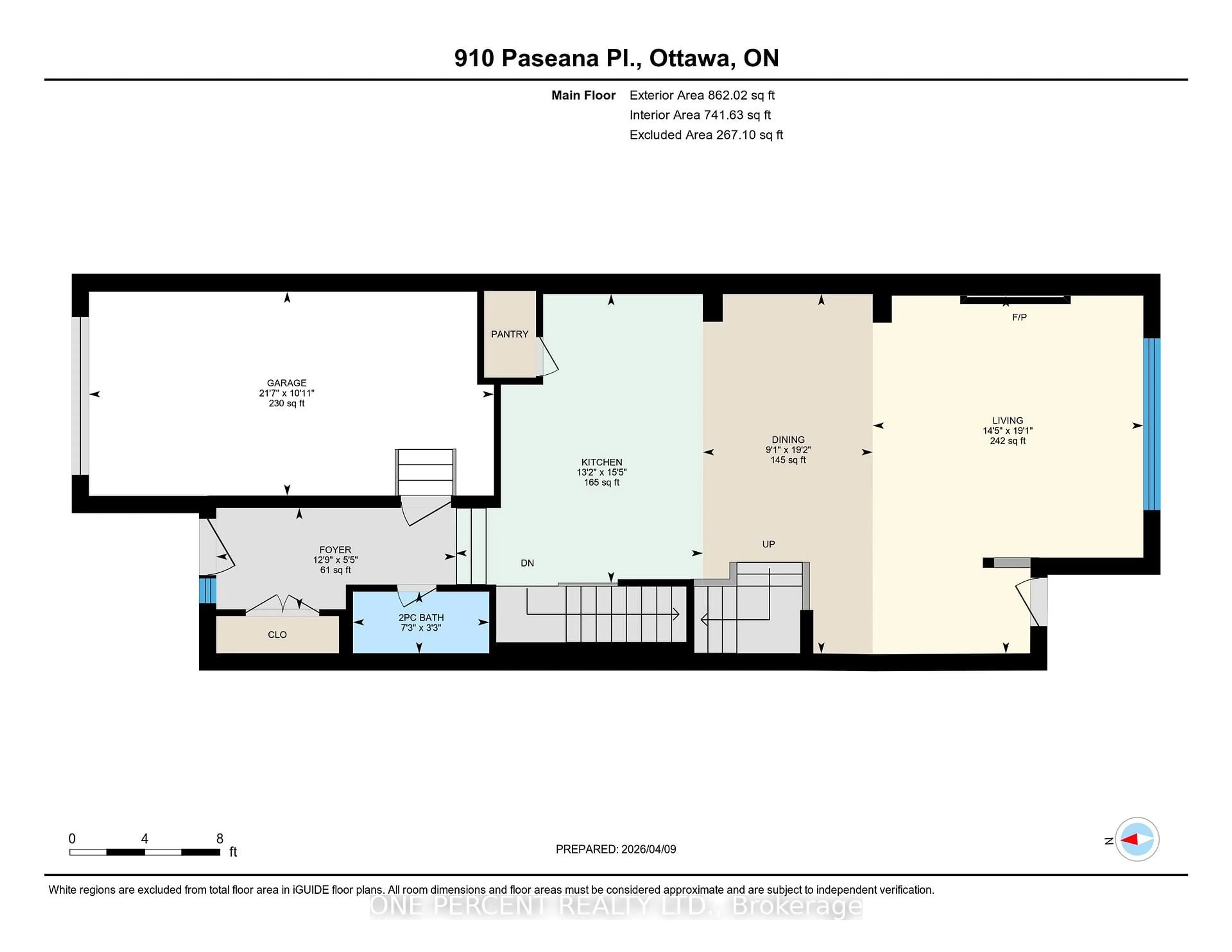 Floor plan for 910 Paseana Pl, Ottawa Ontario K2V 0P4