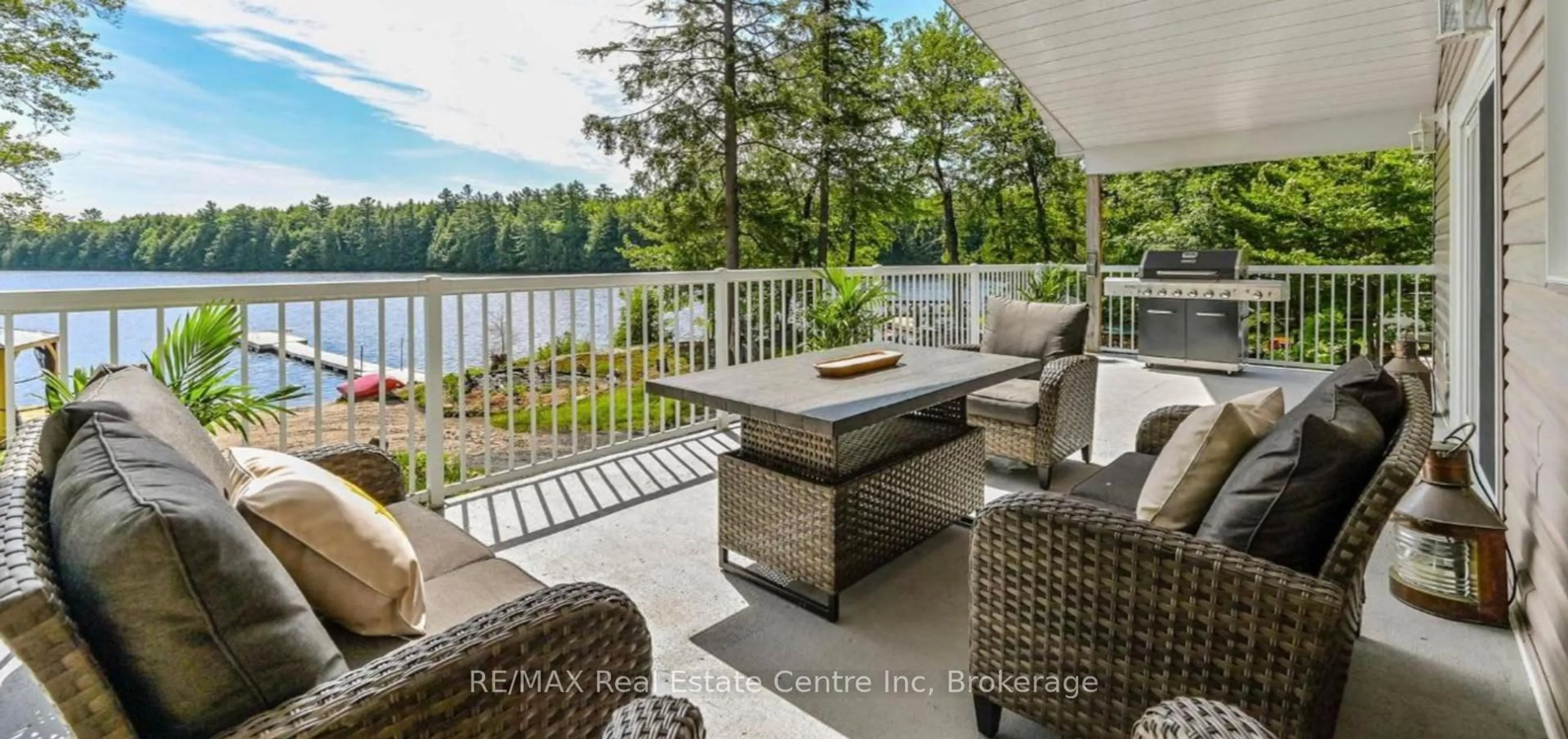 Patio, water/lake/river/ocean view for 22 South Crane Lake Rd, The Archipelago Ontario P2A 2W8