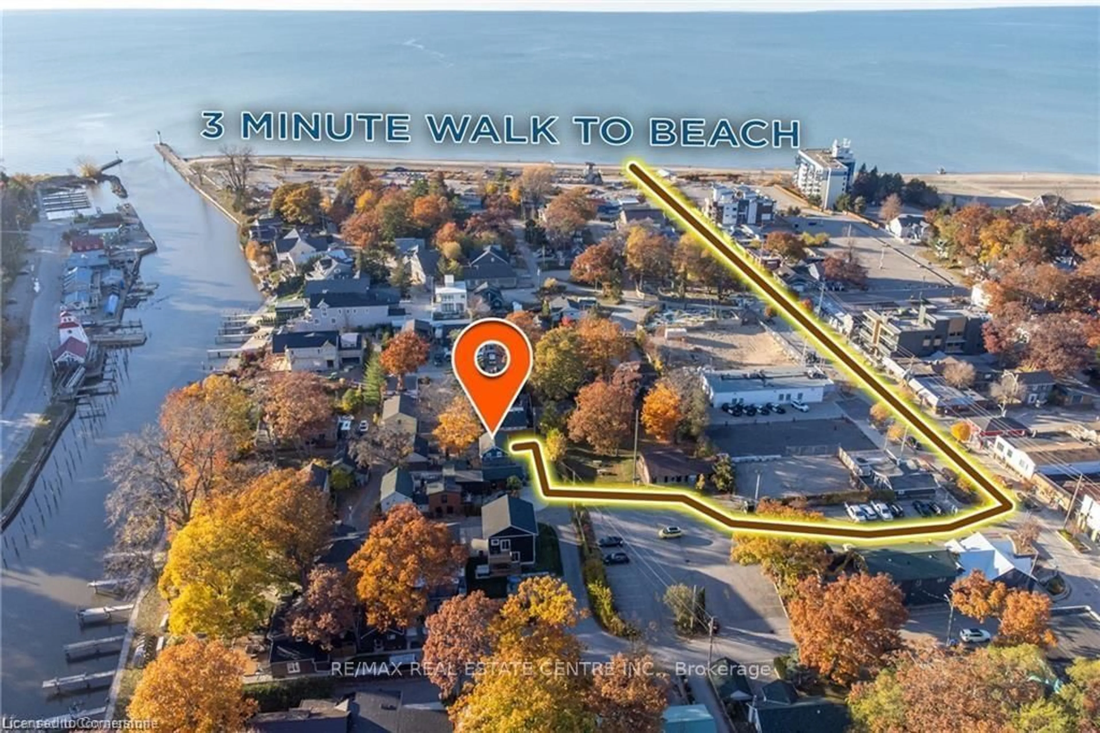 A pic from outside/outdoor area/front of a property/back of a property/a pic from drone, water/lake/river/ocean view for 11 Dietrich Cres, Lambton Shores Ontario N0M 1T0