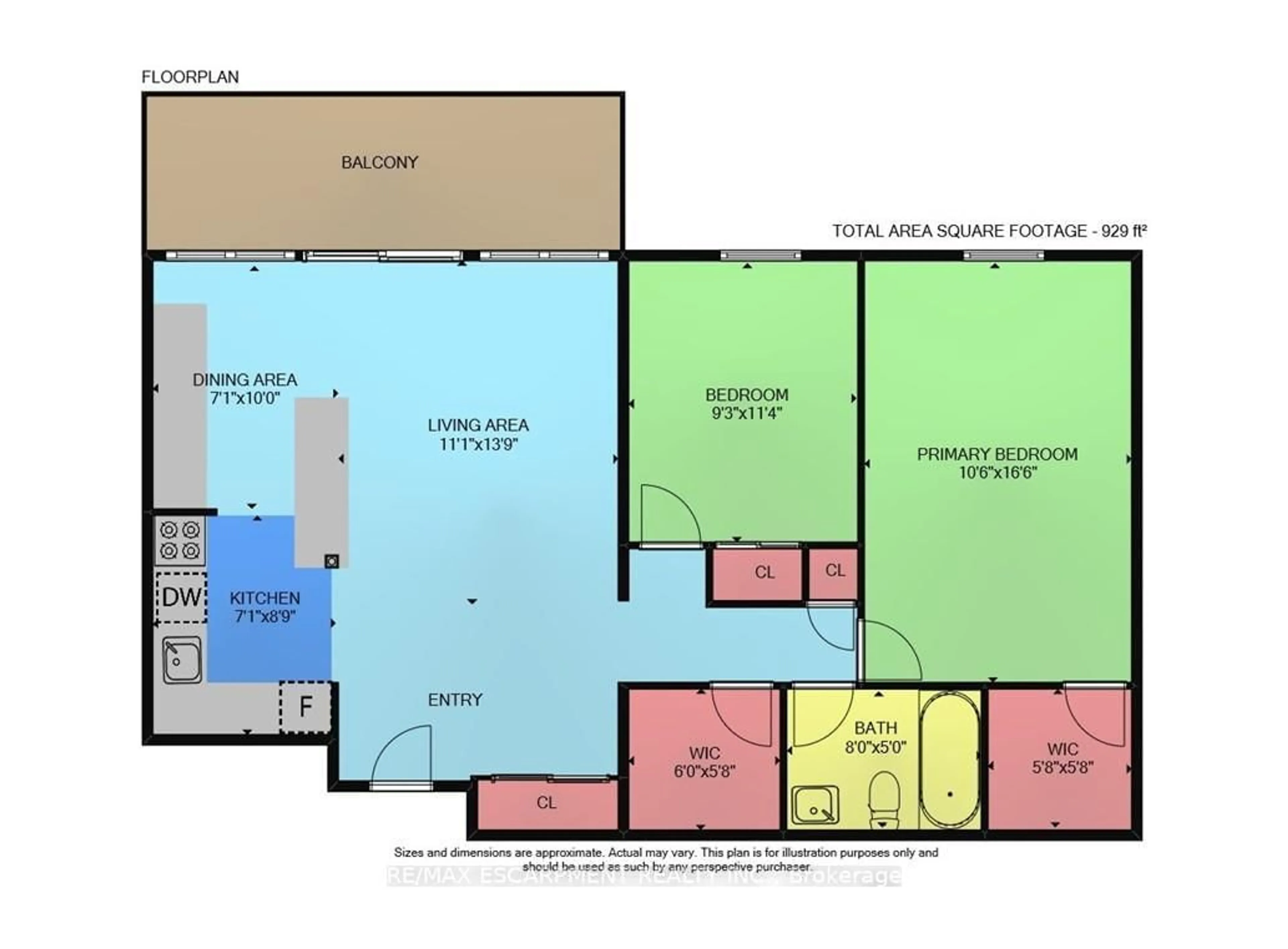 Floor plan for 1964 Main St #1105, Hamilton Ontario L8S 1J5